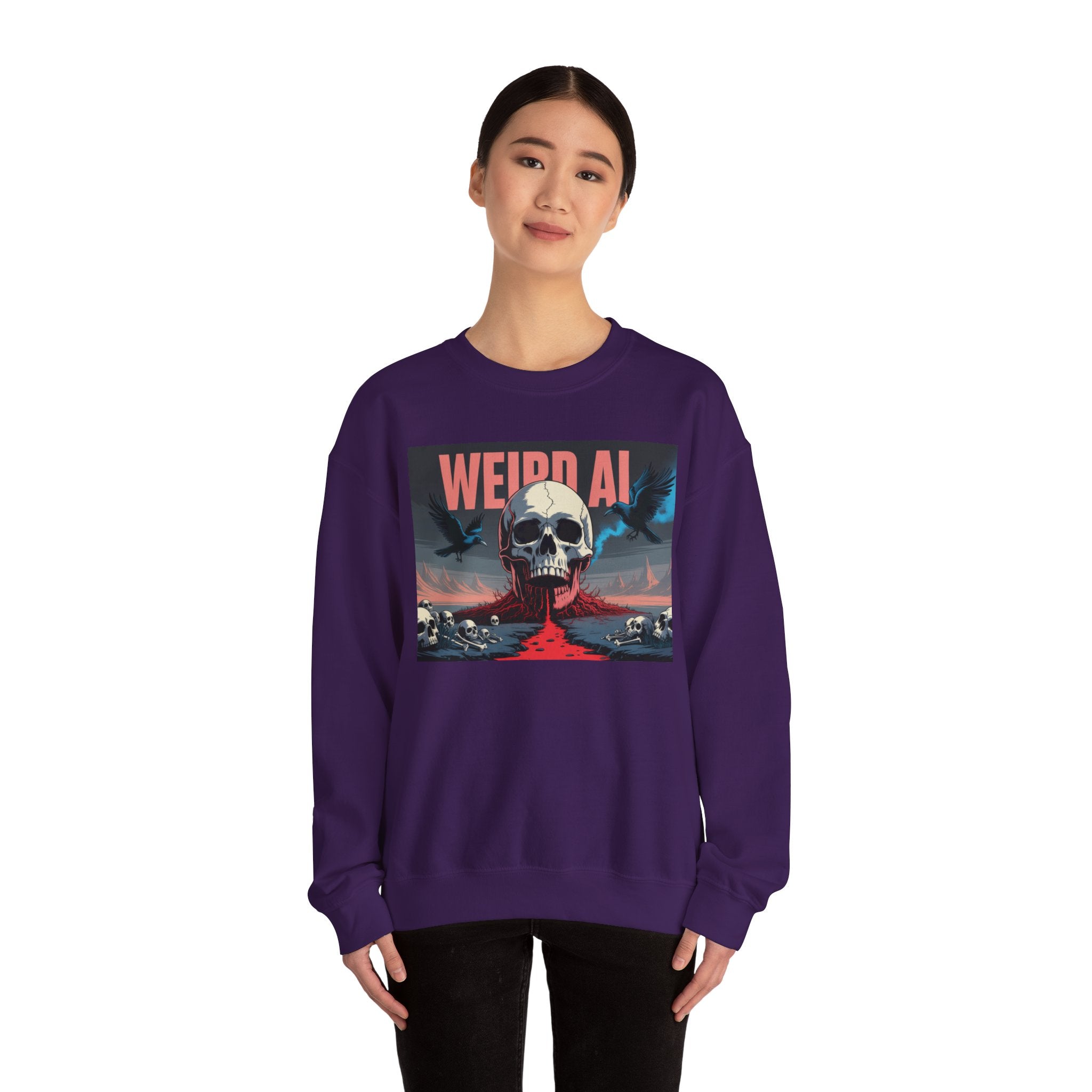 Weird AI  "Skeleton Volcano Edition” Unisex Heavy Blend™ Crewneck Sweatshirt