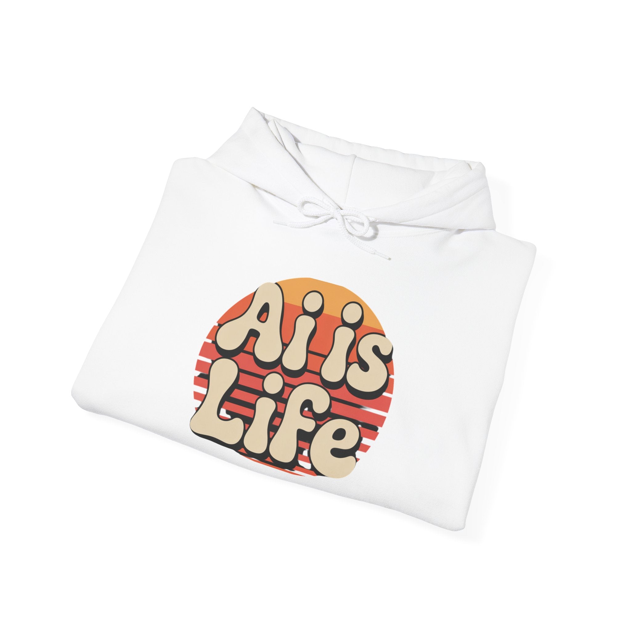 AI is Life "SUNSET CIRCUITRY" Unisex Minimal Blank Hooded Sweatshirt