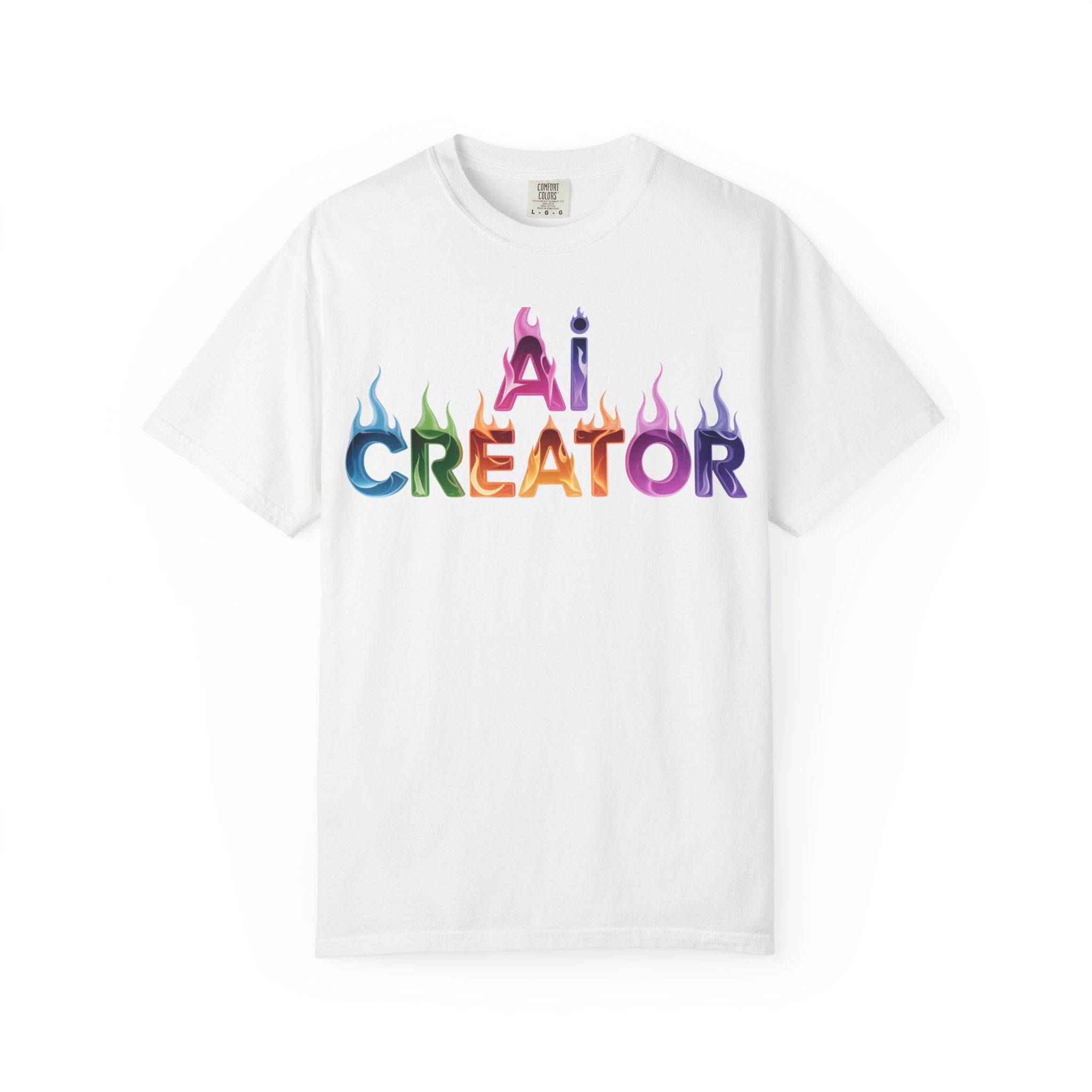 AI CREATOR  "Fire in the Code" Unisex Garment-Dyed T-shirt