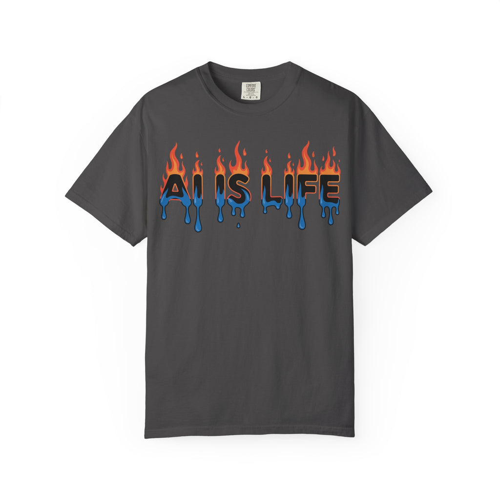 AI IS LIFE – “AI MELTDOWN” Unisex Garment-Dyed T-shirt