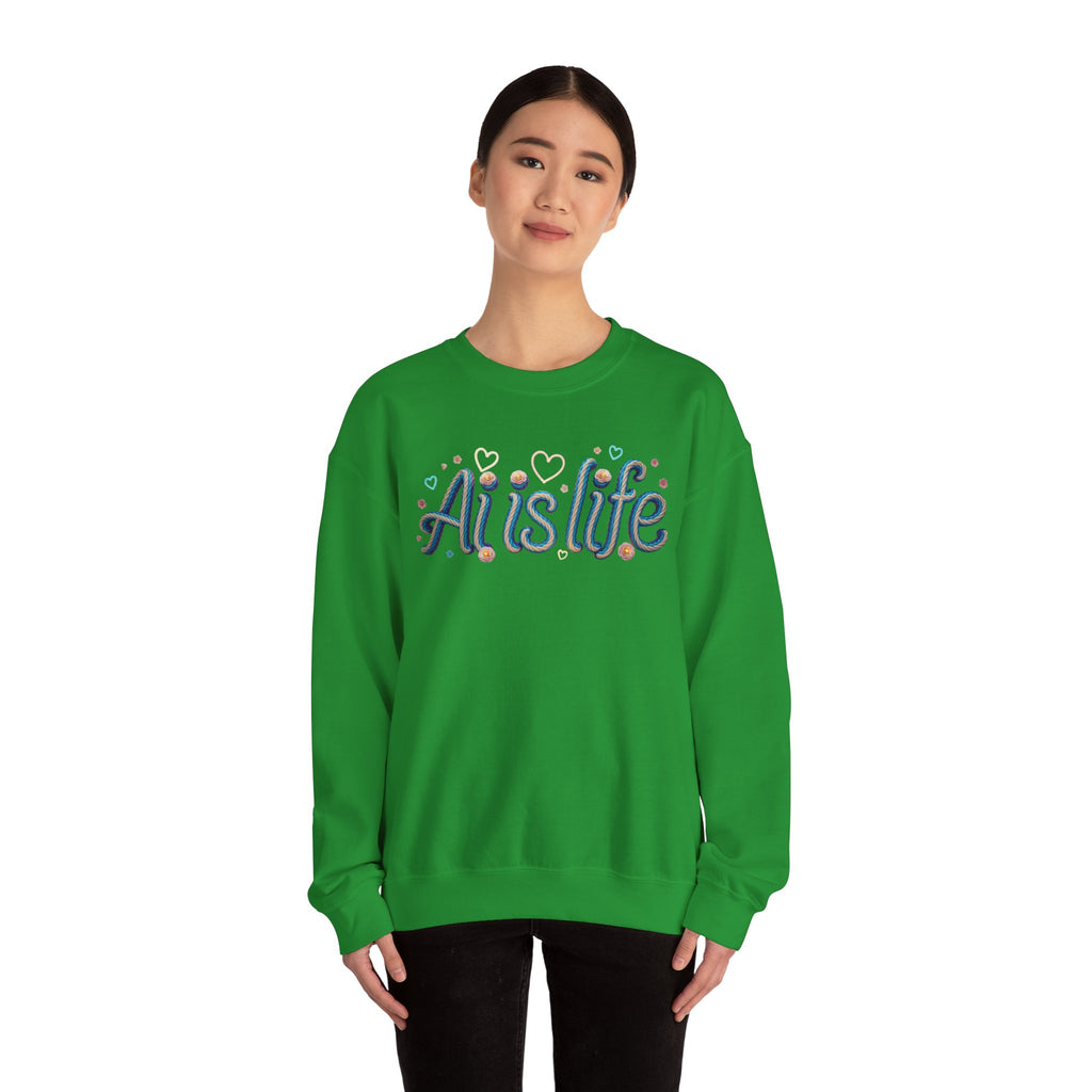 AI is LIFE " TWISTED BEAUTY " Retro Script Graphic Pullover for Artists Sweatshirt