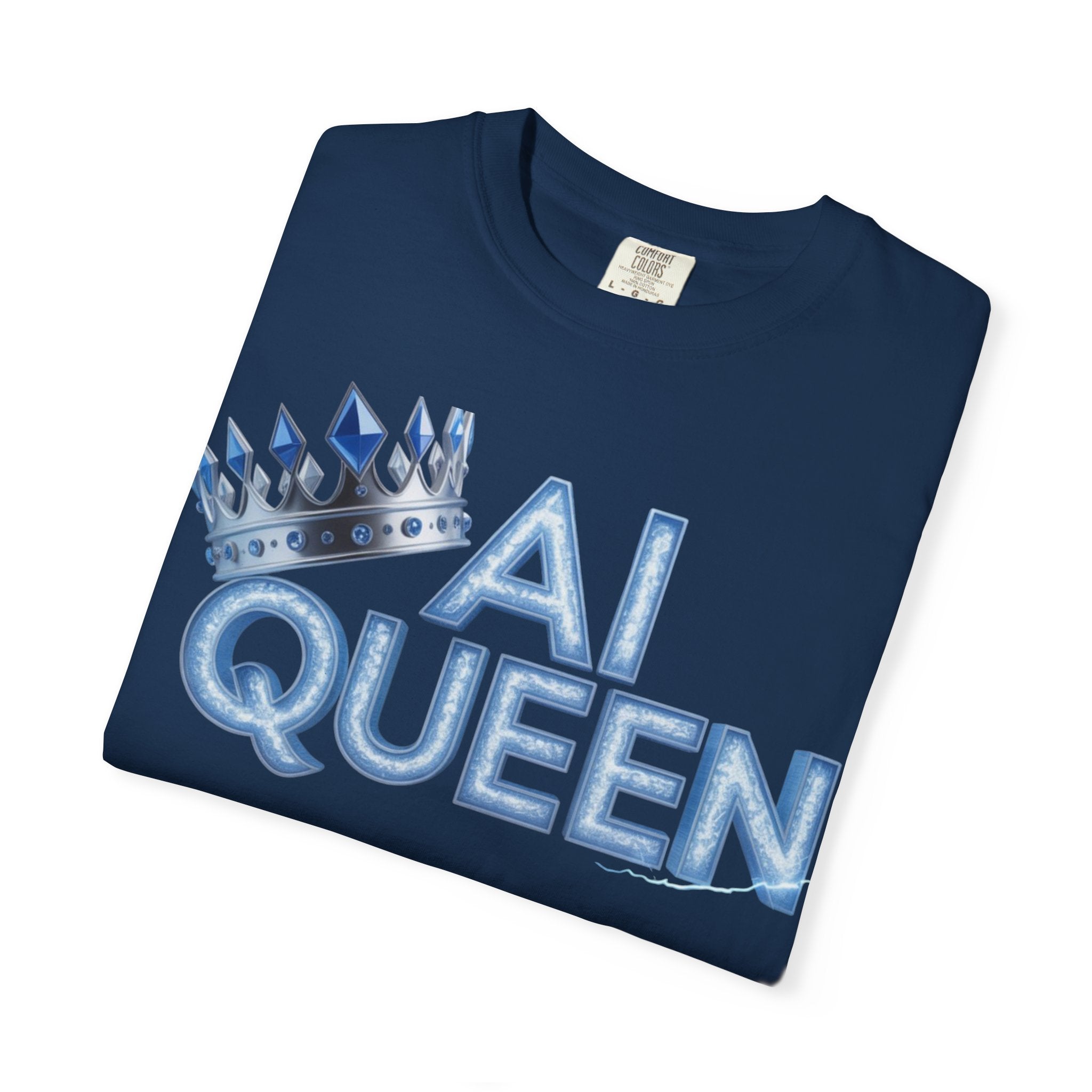 AI Queen "Frost Crown Frequency" Unisex Garment-Dyed T-shirt