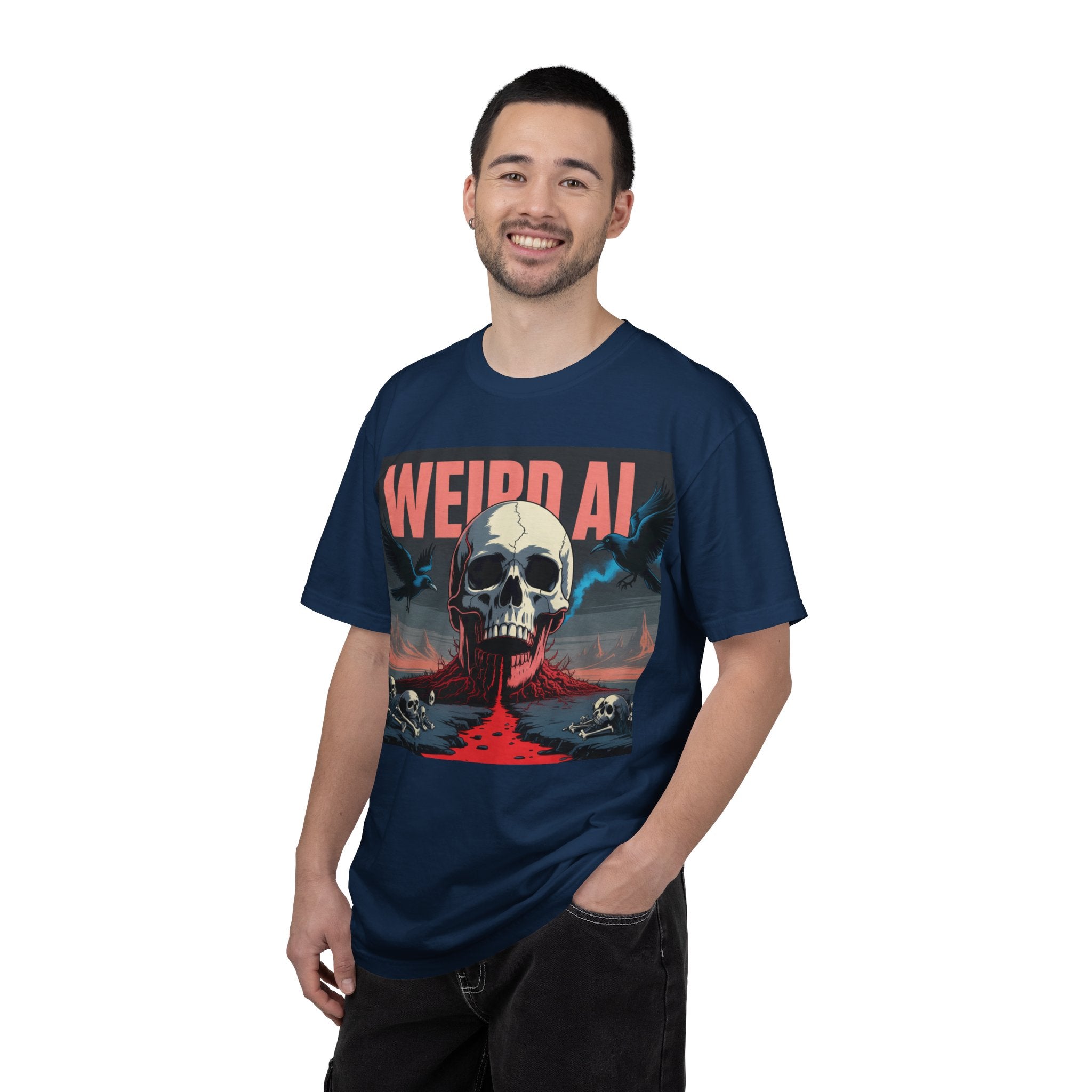Weird AI  "Skeleton Volcano Edition”  Unisex Garment-Dyed T-shirt