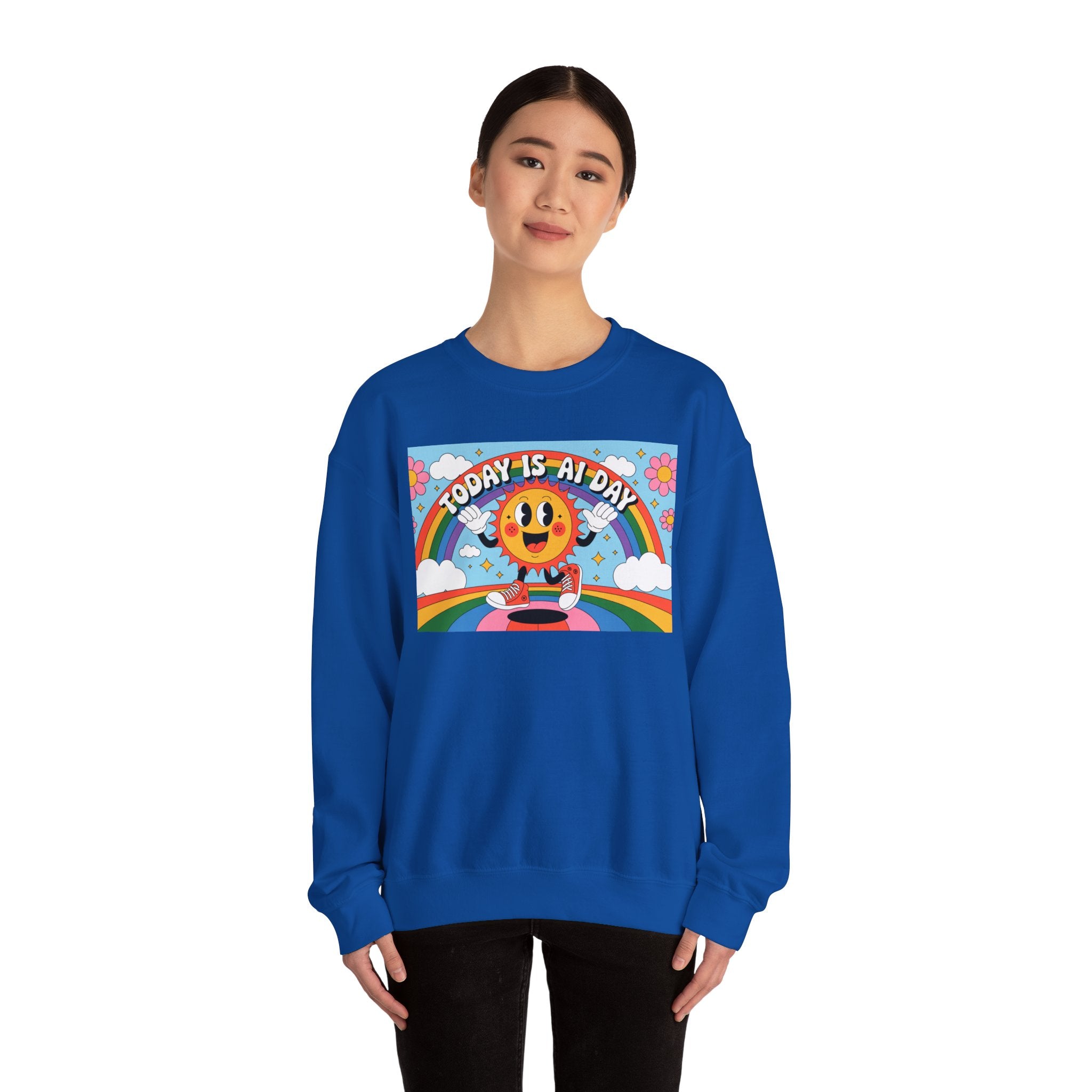 Today Is AI Day  "Sunshine Circuit" Unisex Heavy Blend™ Crewneck Sweatshirt