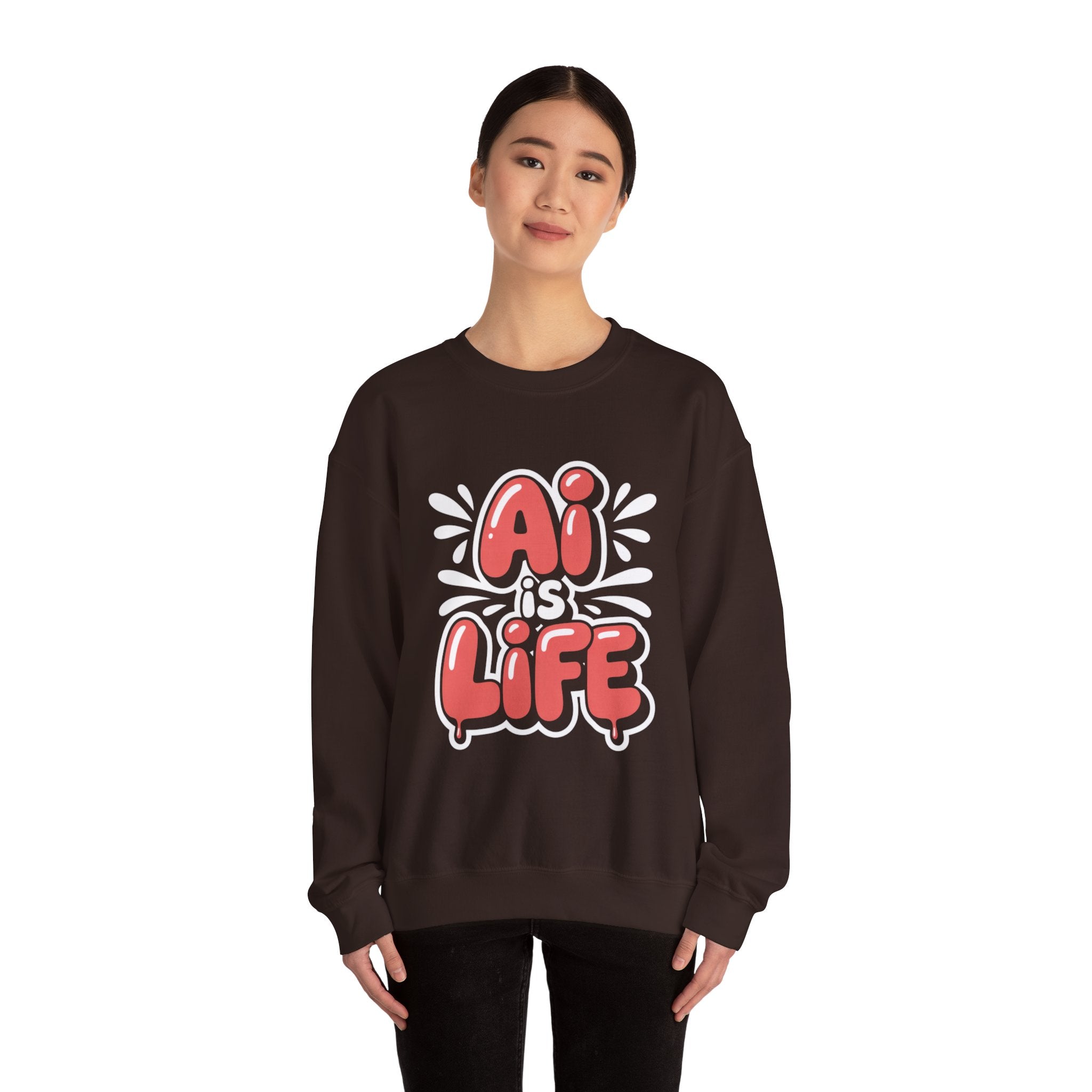 AI IS LIFE  " Neural Pop "  Unisex Heavy Blend™ Crewneck Sweatshirt