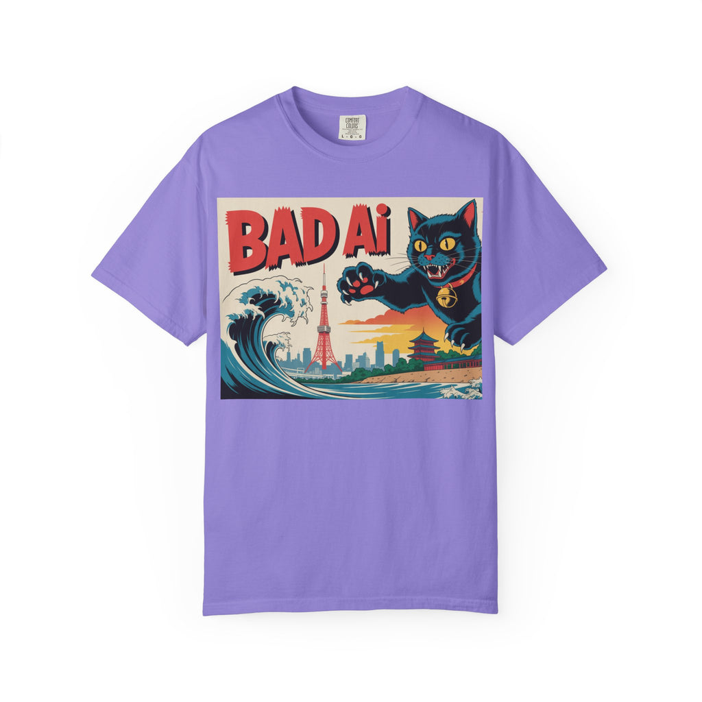 BAD AI  " Kaiju Kitty "  Unisex Garment-Dyed T-shirt