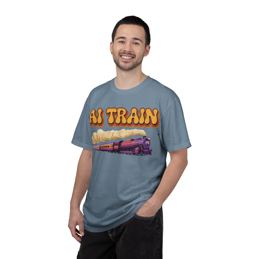 AI TRAIN  "Quantum Rail System" Unisex Garment-Dyed T-shirt