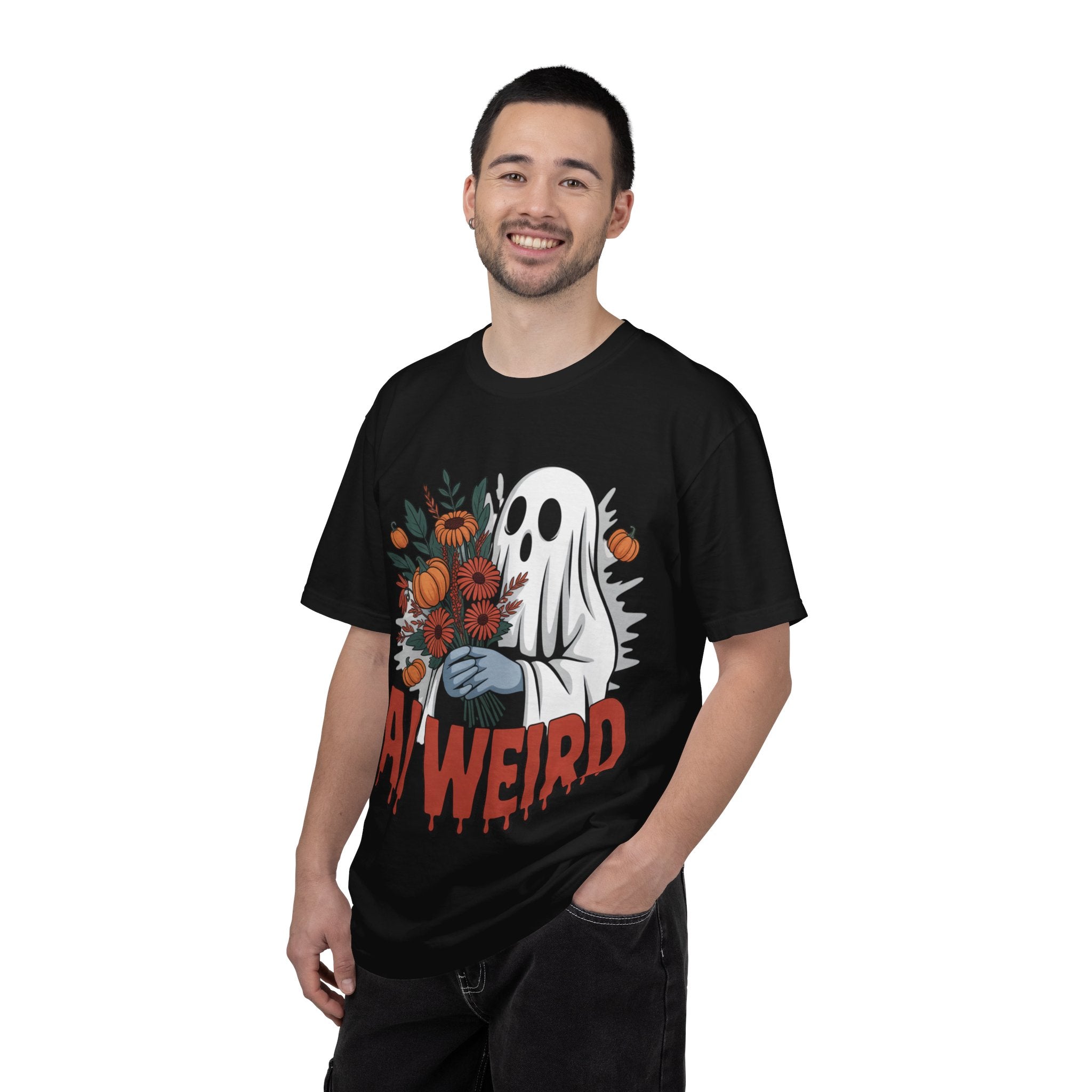 AI WEIRD "Glitch Garden Ghost" Unisex Garment-Dyed T-shirt
