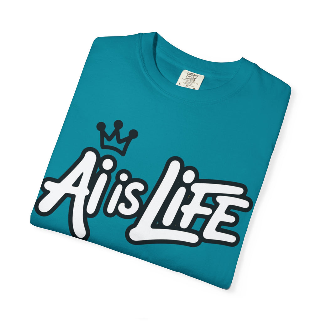 Ai is Life  "Crown Circuit" Unisex Garment-Dyed T-shirt