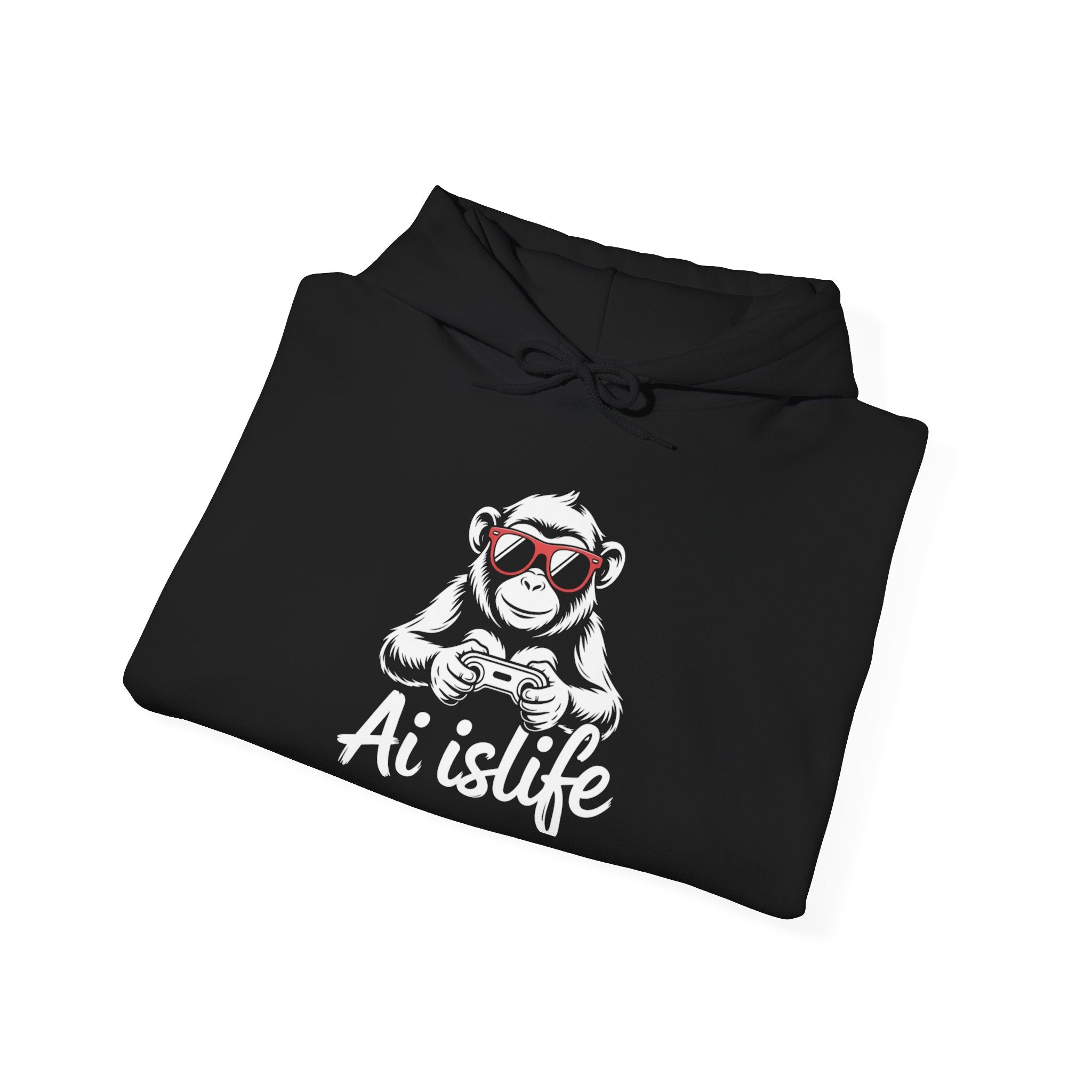 AI is Life "GAMER CHIMP ELITE" Unisex Graphic Pullover Hoodie