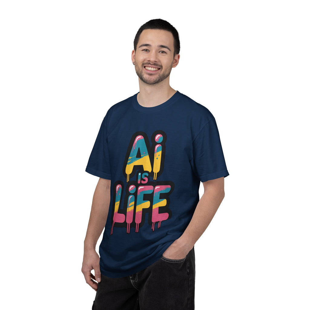 AI IS LIFE  " Neon Circuit " Unisex Garment-Dyed T-shirt