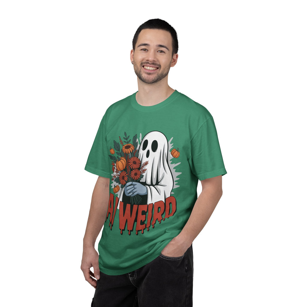 AI WEIRD "Glitch Garden Ghost" Unisex Garment-Dyed T-shirt