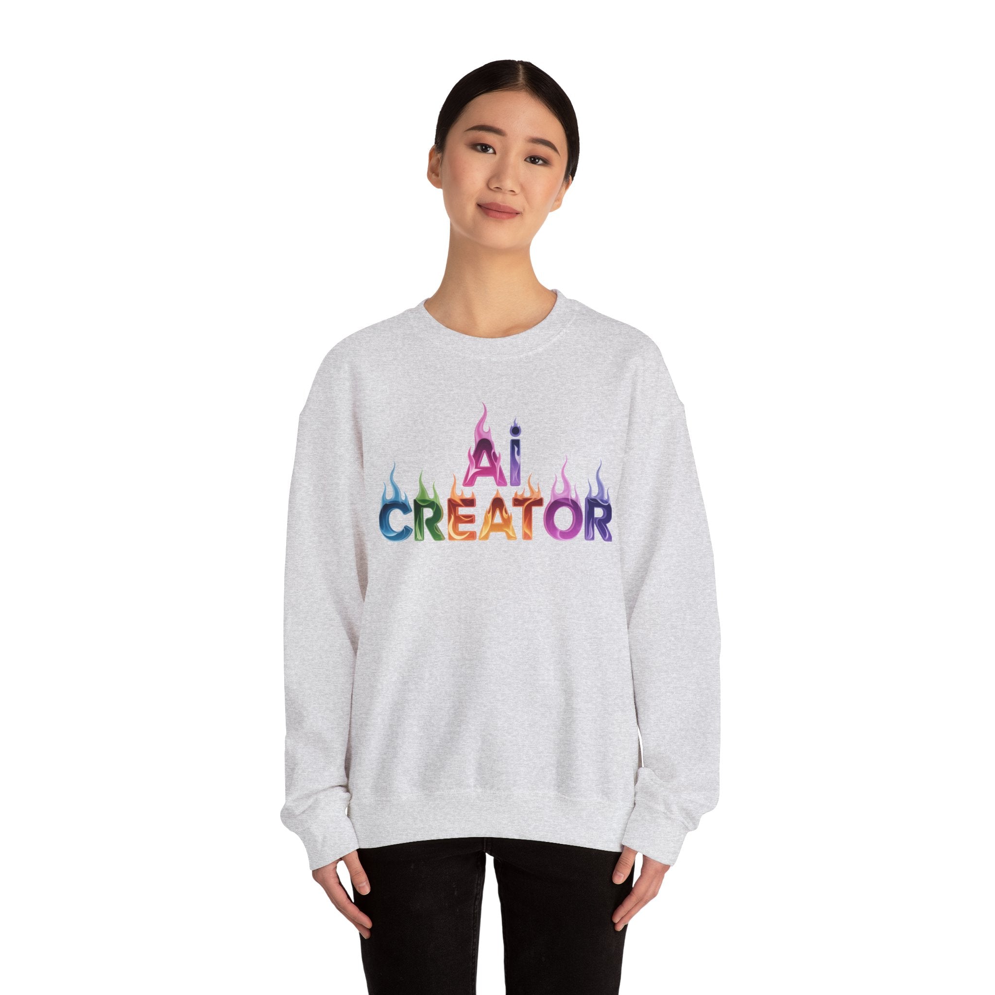 AI CREATOR  "Fire in the Code" Unisex Heavy Blend™ Crewneck Sweatshirt