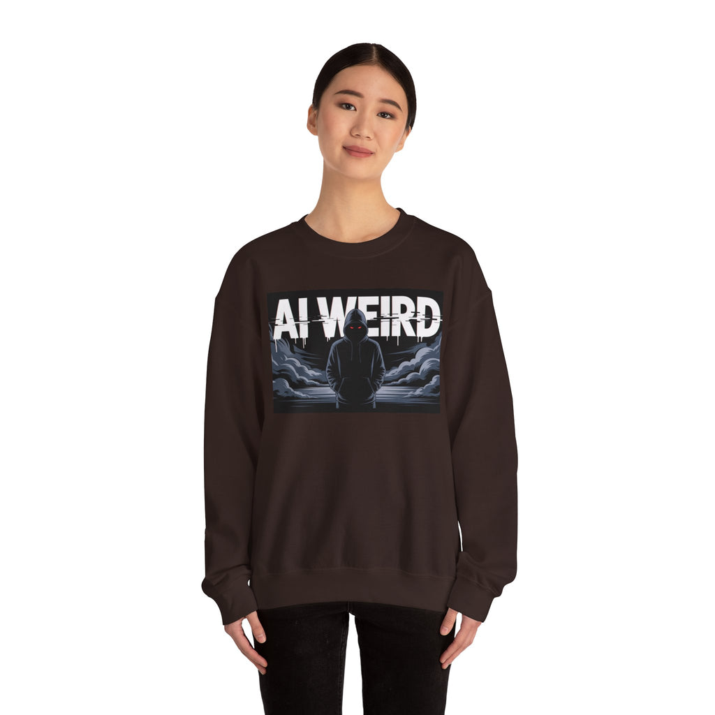 AI WEIRD – “DARK DATA ENTITY” Unisex Heavy Blend™ Crewneck Sweatshirt