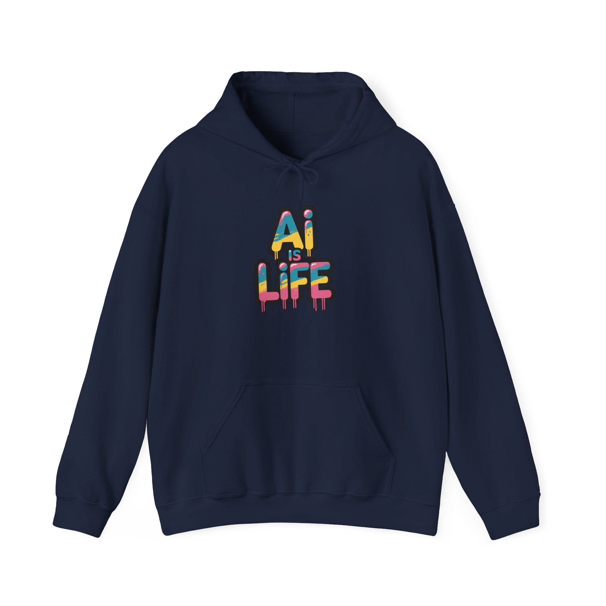 AI IS LIFE " Neon Circuit "  Unisex Heavy Blend™ Hooded Sweatshirt
