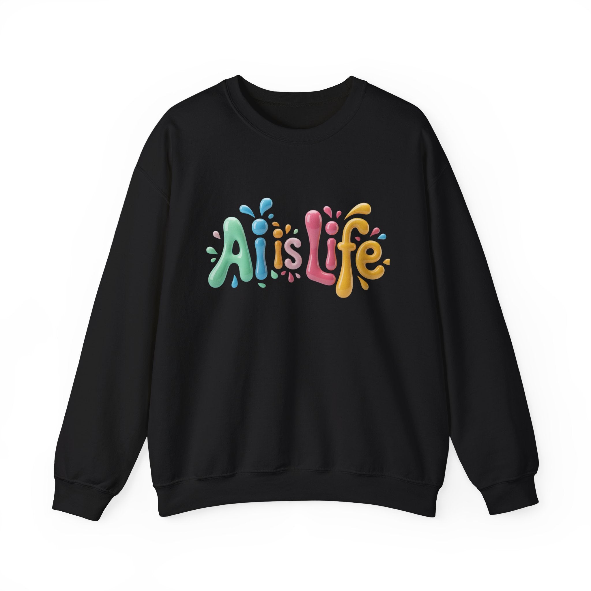 AI IS LIFE  “Colorful Circuit Pop”  Unisex Heavy Blend™ Crewneck Sweatshirt