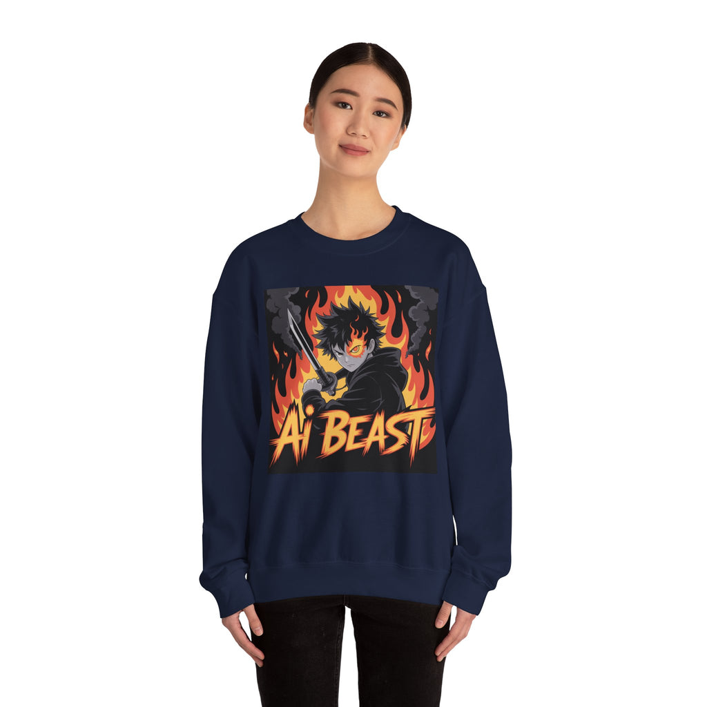 AI BEAST  "Warrior.exe"  Unisex Heavy Blend™ Crewneck Sweatshirt