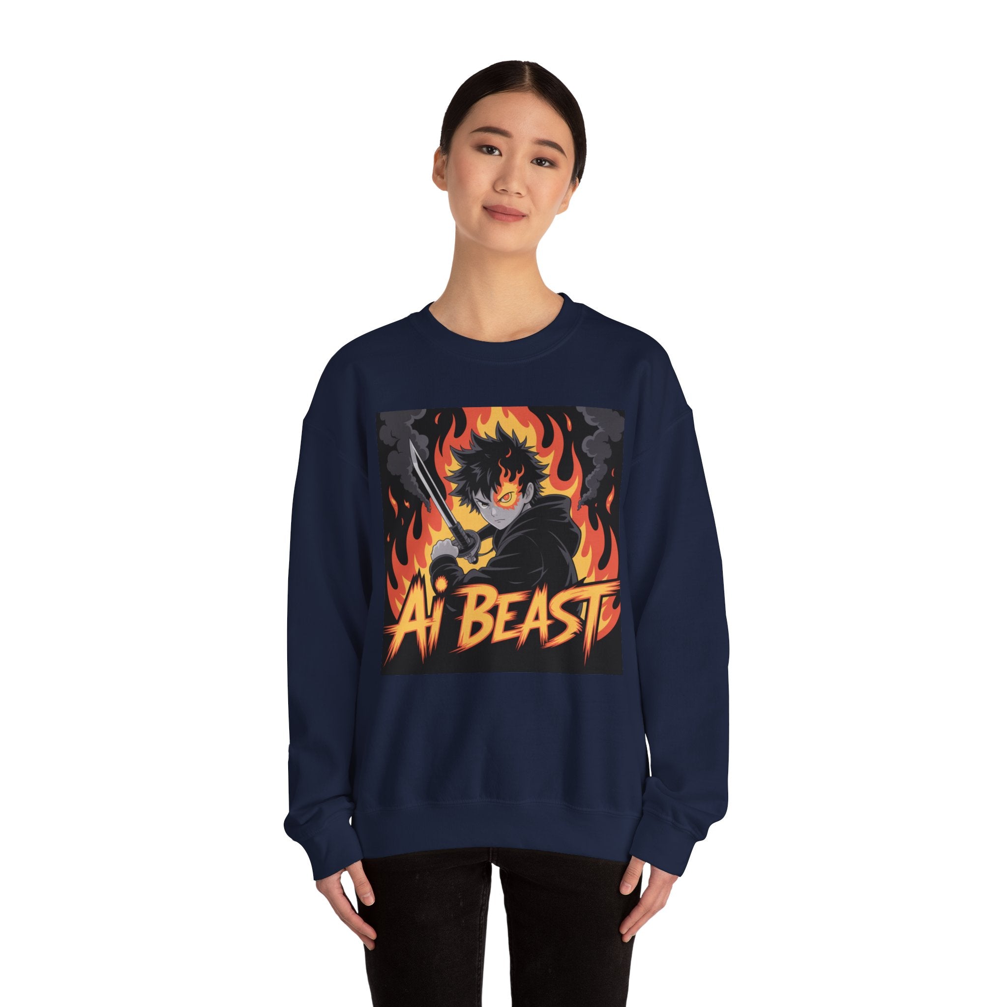 AI BEAST  "Warrior.exe"  Unisex Heavy Blend™ Crewneck Sweatshirt