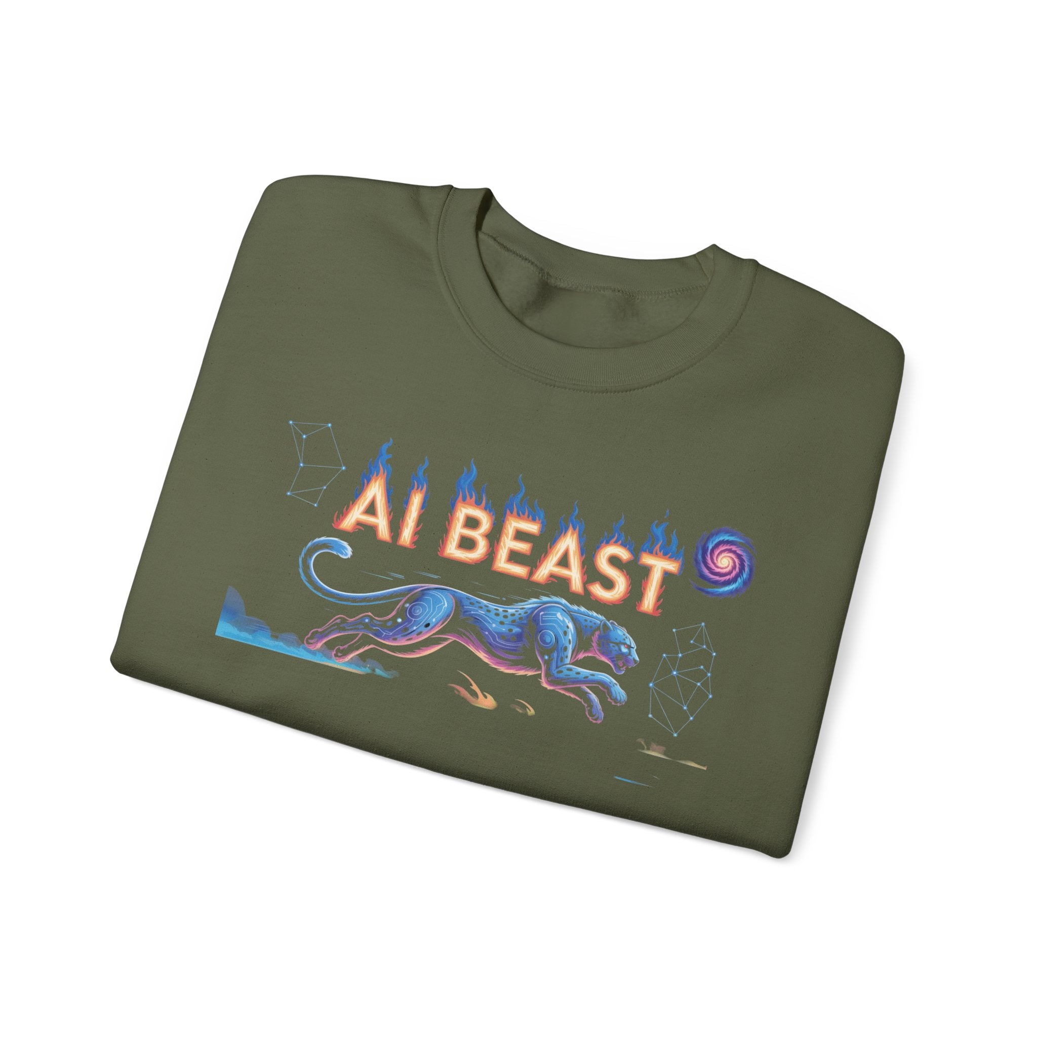 AI BEAST “Digital Predator” Unisex Heavy Blend™ Crewneck Sweatshirt