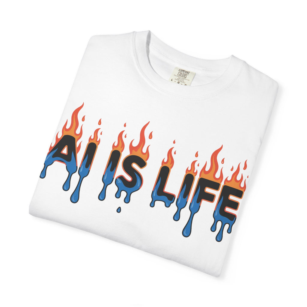 AI IS LIFE – “AI MELTDOWN” Unisex Garment-Dyed T-shirt