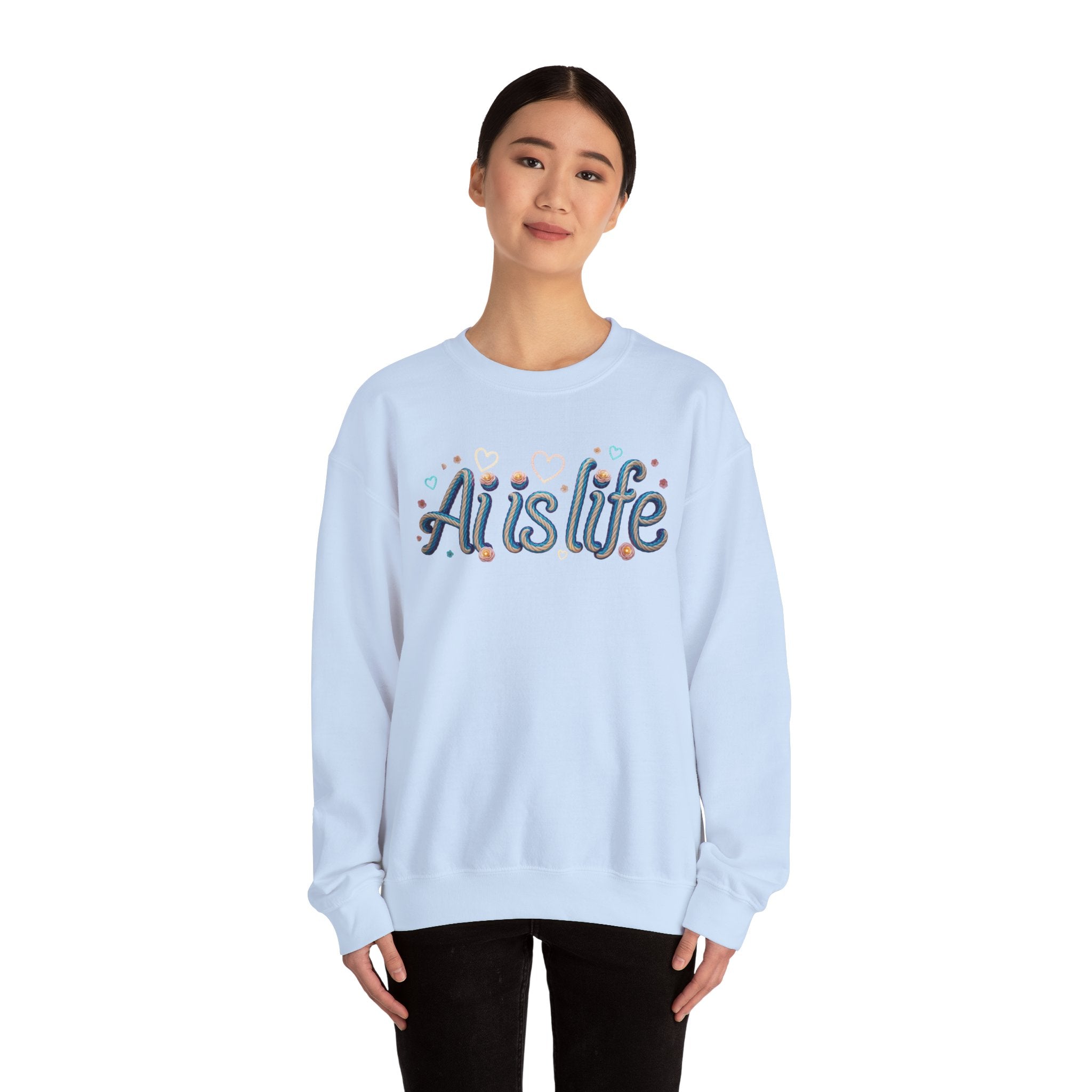 AI is LIFE " TWISTED BEAUTY " Retro Script Graphic Pullover for Artists Sweatshirt
