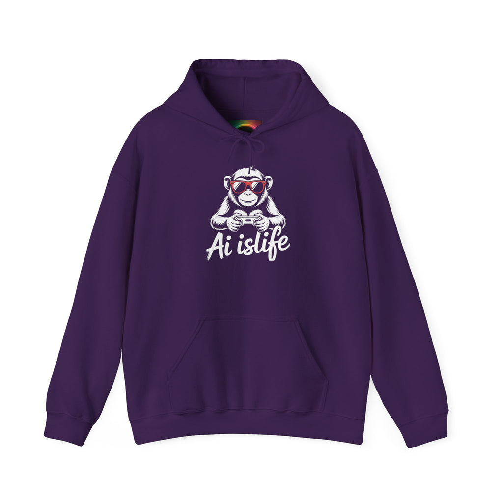 AI is Life "GAMER CHIMP ELITE" Unisex Graphic Pullover Hoodie