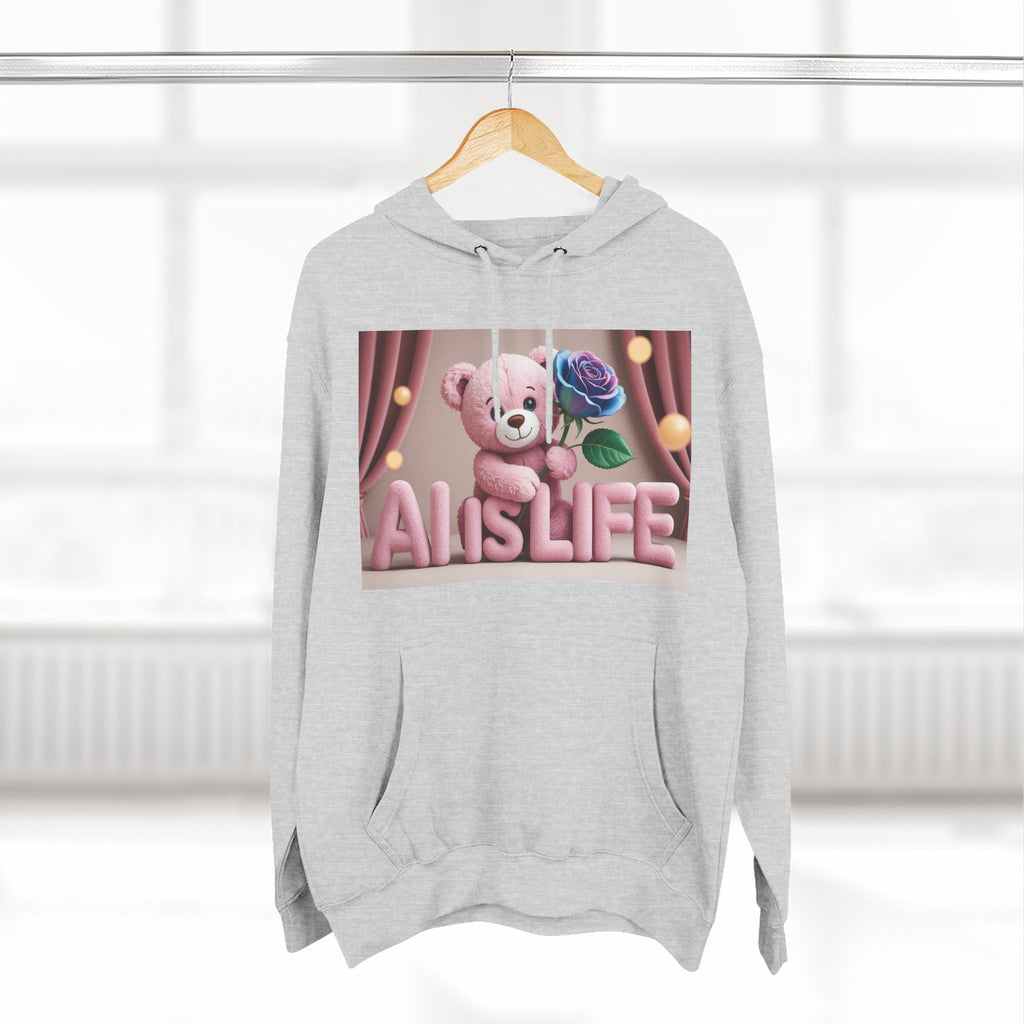 AI IS LIFE  "CUTE CIRCUIT" Three-Panel Fleece Hoodie