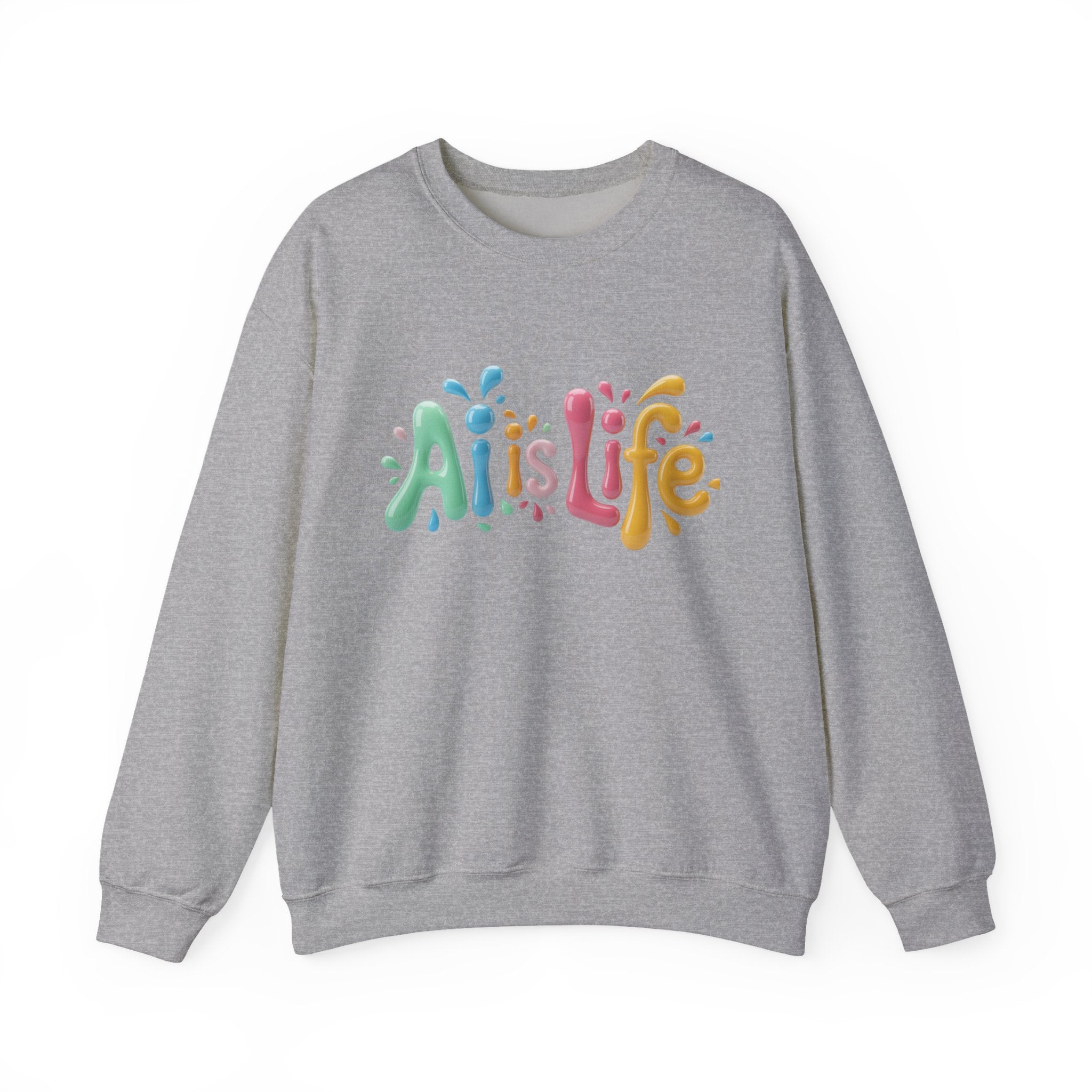 AI IS LIFE  “Colorful Circuit Pop”  Unisex Heavy Blend™ Crewneck Sweatshirt