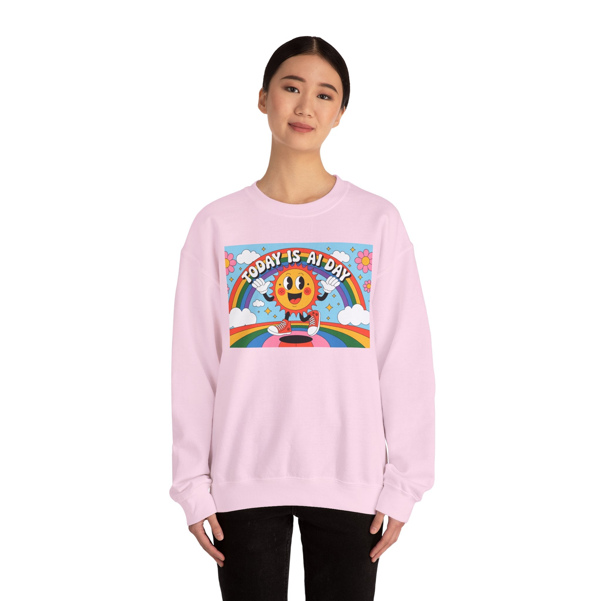 Today Is AI Day  "Sunshine Circuit" Unisex Heavy Blend™ Crewneck Sweatshirt