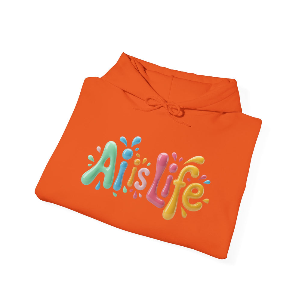 AI IS LIFE “Colorful Circuit Pop” Unisex Heavy Blend™ Hooded Sweatshirt