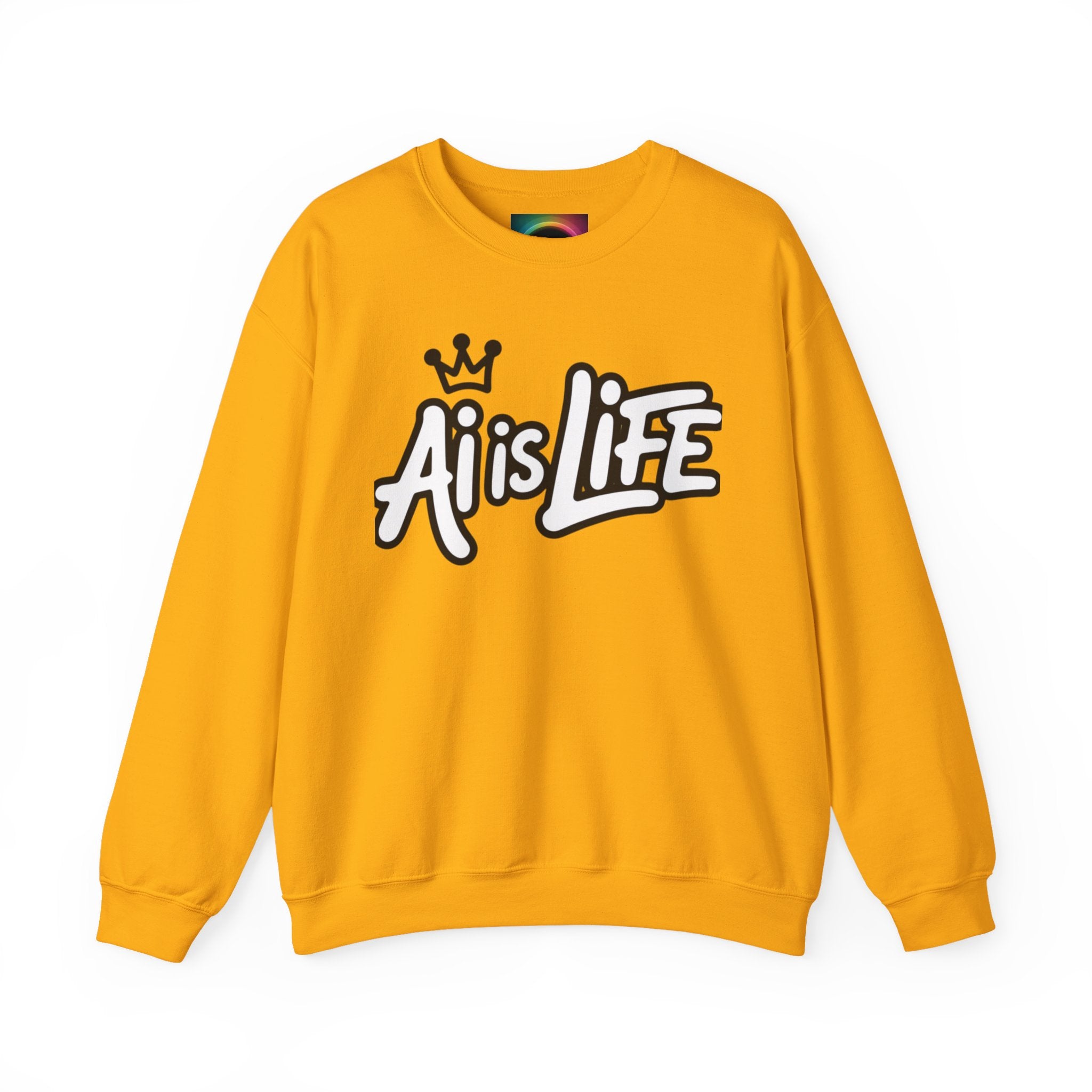 Ai is Life "CROWNED CURSIVE"— Streetwear Crewneck Sweatshirt