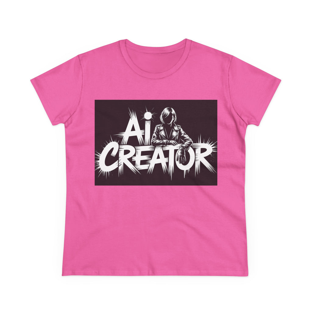 AI Creator  "Digital Rebel" Women's Midweight Cotton Tee