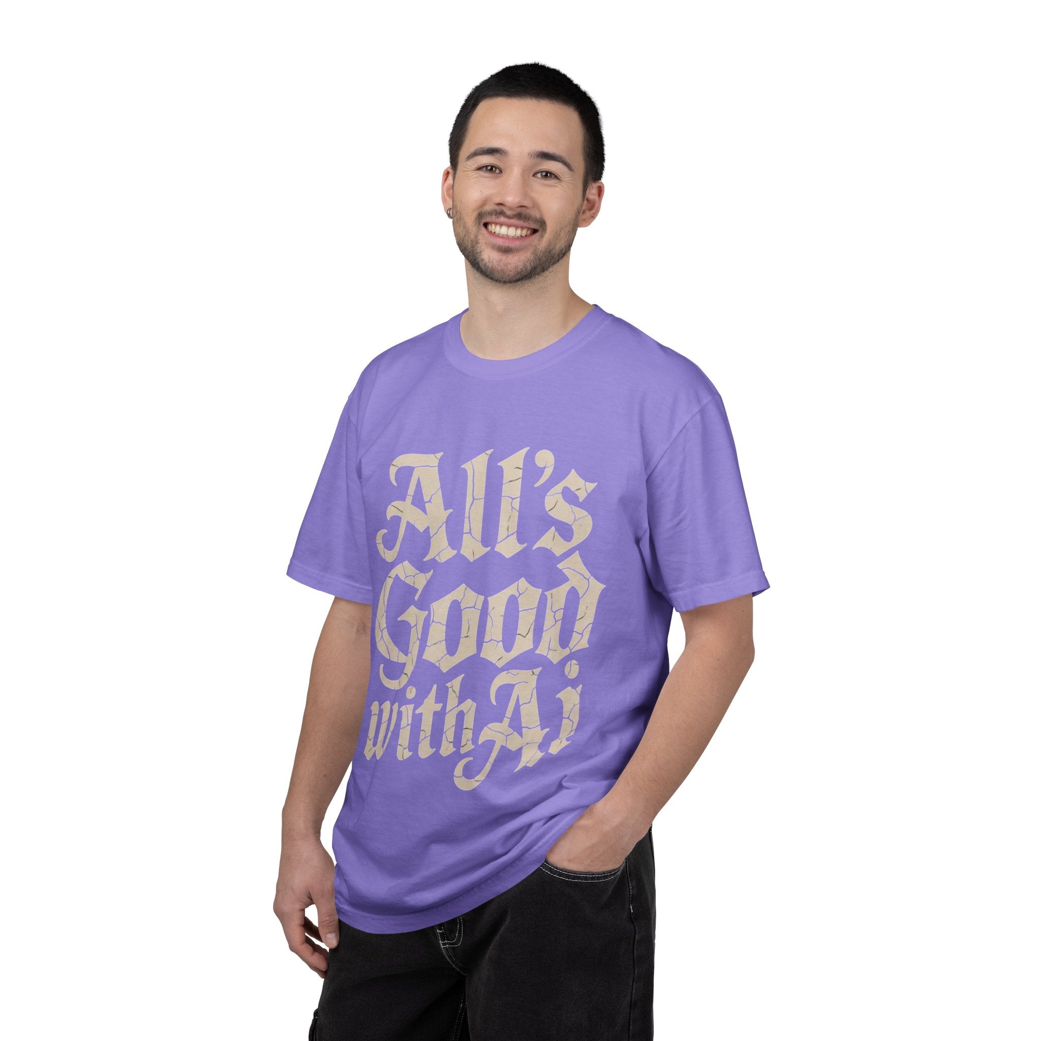 ALL’S GOOD WITH AI “Cracked Code Classic” Unisex Garment-Dyed T-shirt