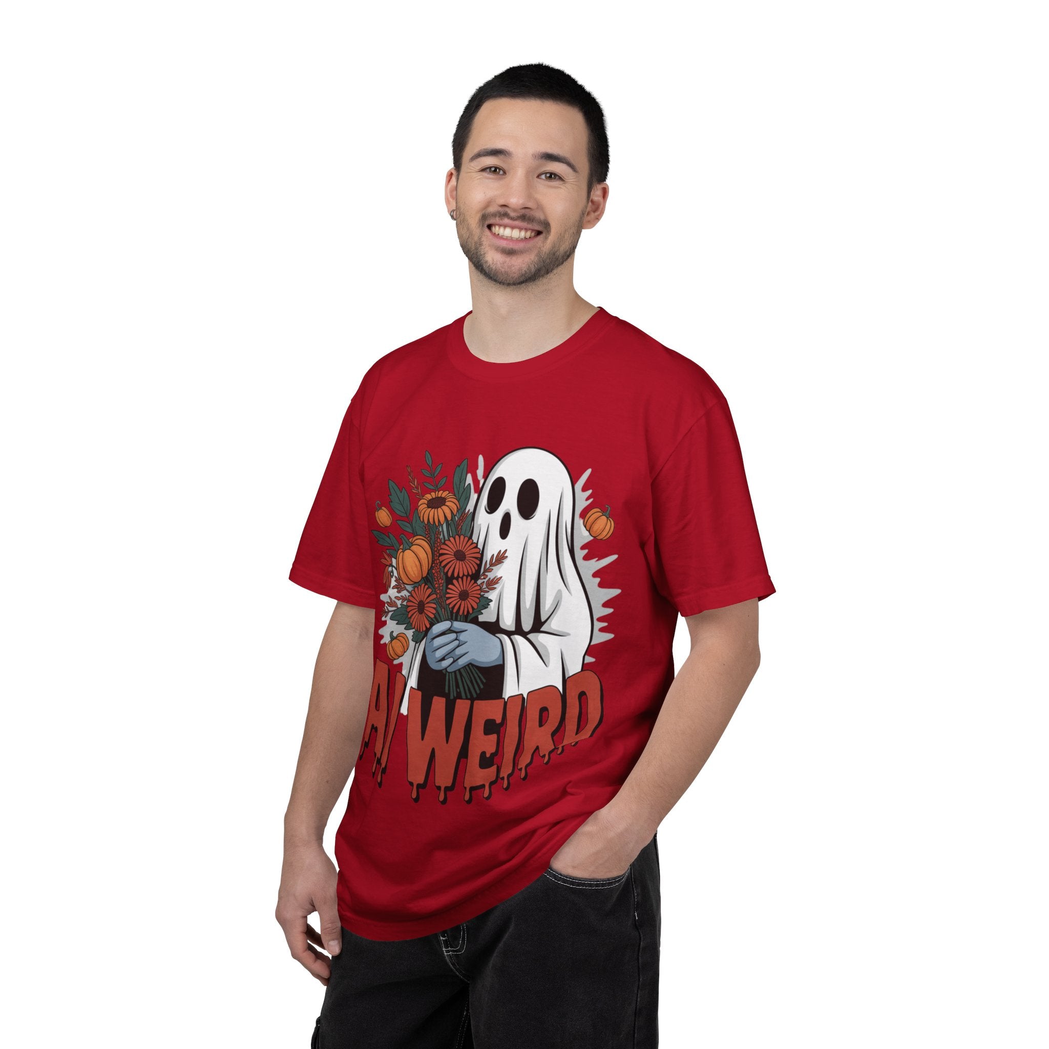 AI WEIRD "Glitch Garden Ghost" Unisex Garment-Dyed T-shirt