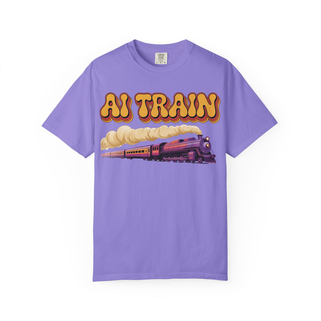 AI TRAIN  "Quantum Rail System" Unisex Garment-Dyed T-shirt