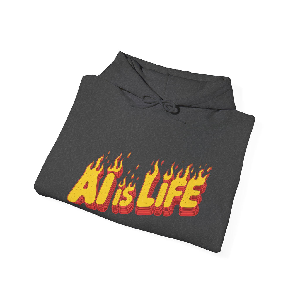 AI is LIFE “FLAME CODE” Unisex Heavy Blend™ Hooded Sweatshirt