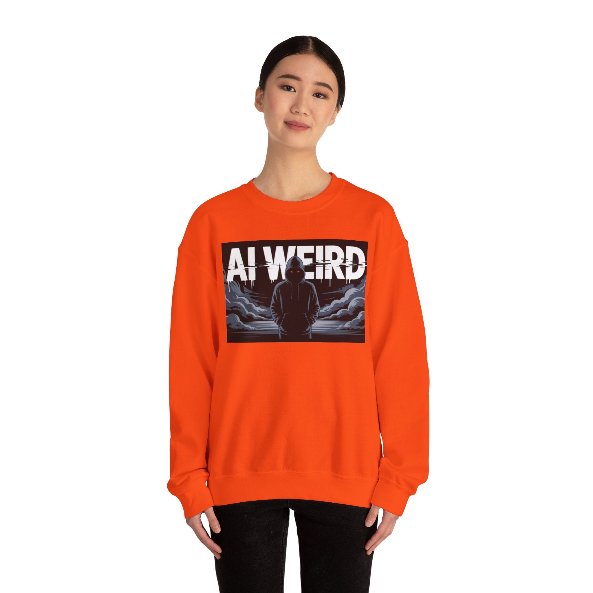 AI WEIRD – “DARK DATA ENTITY” Unisex Heavy Blend™ Crewneck Sweatshirt
