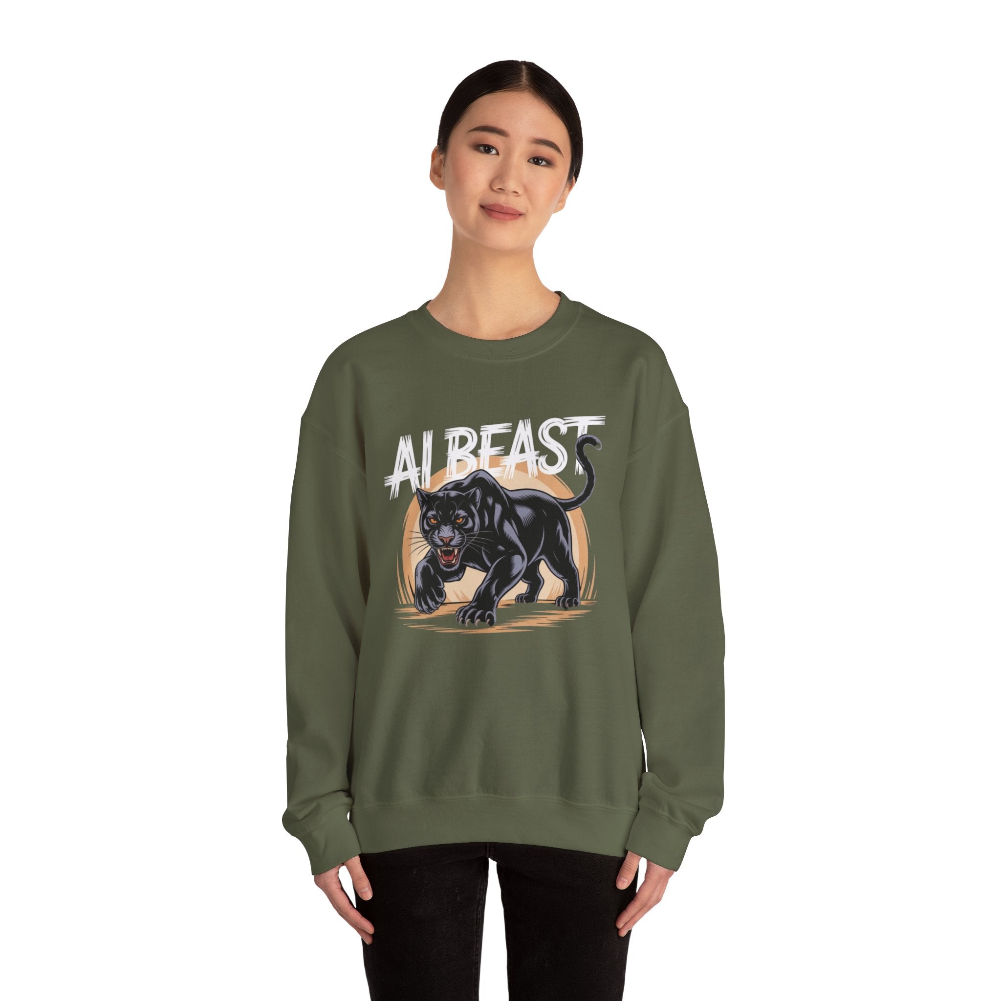 AI BEAST "Midnight Matrix" Unisex Heavy Blend™ Crewneck Sweatshirt