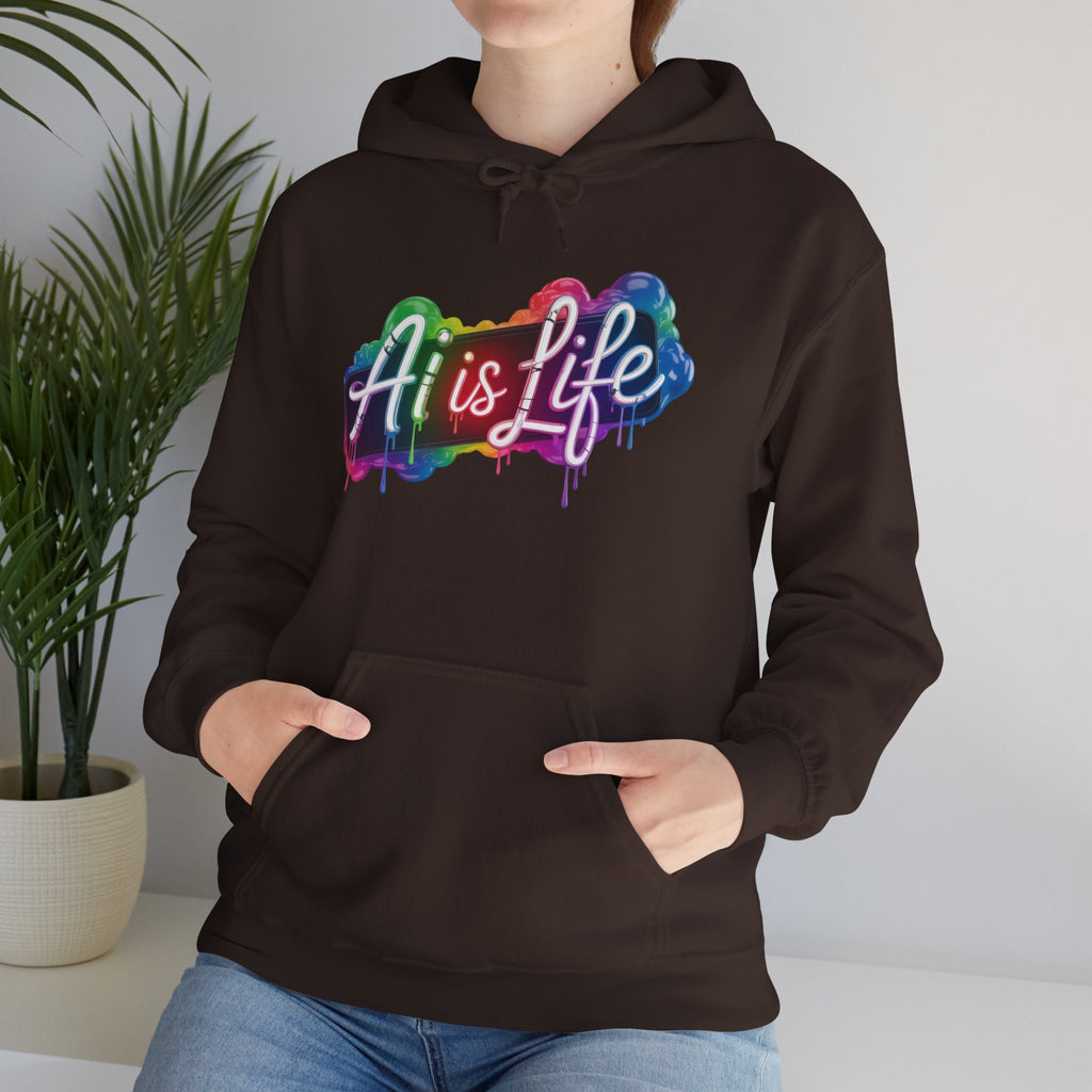 AI is LIFE  “PipeDream Intelligence” Unisex Heavy Blend™ Hooded Hoodie