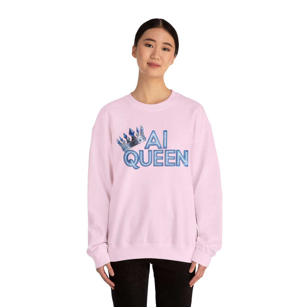 AI Queen "Frost Crown Frequency" Unisex Heavy Blend™ Crewneck Sweatshirt