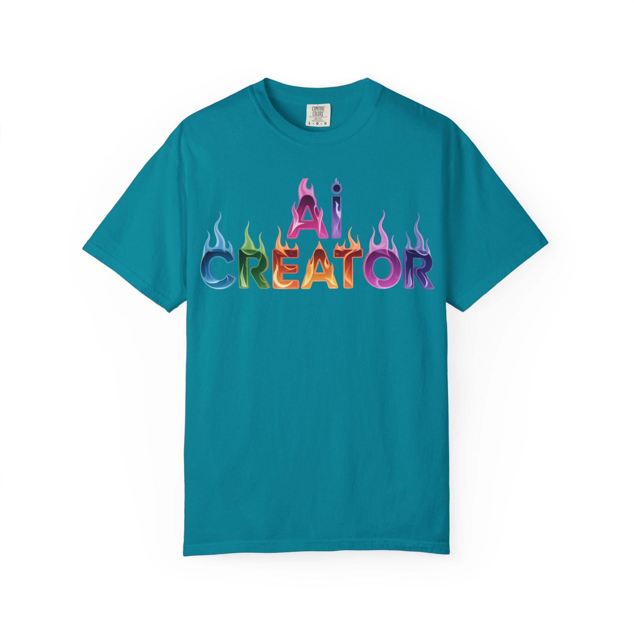 AI CREATOR  "Fire in the Code" Unisex Garment-Dyed T-shirt