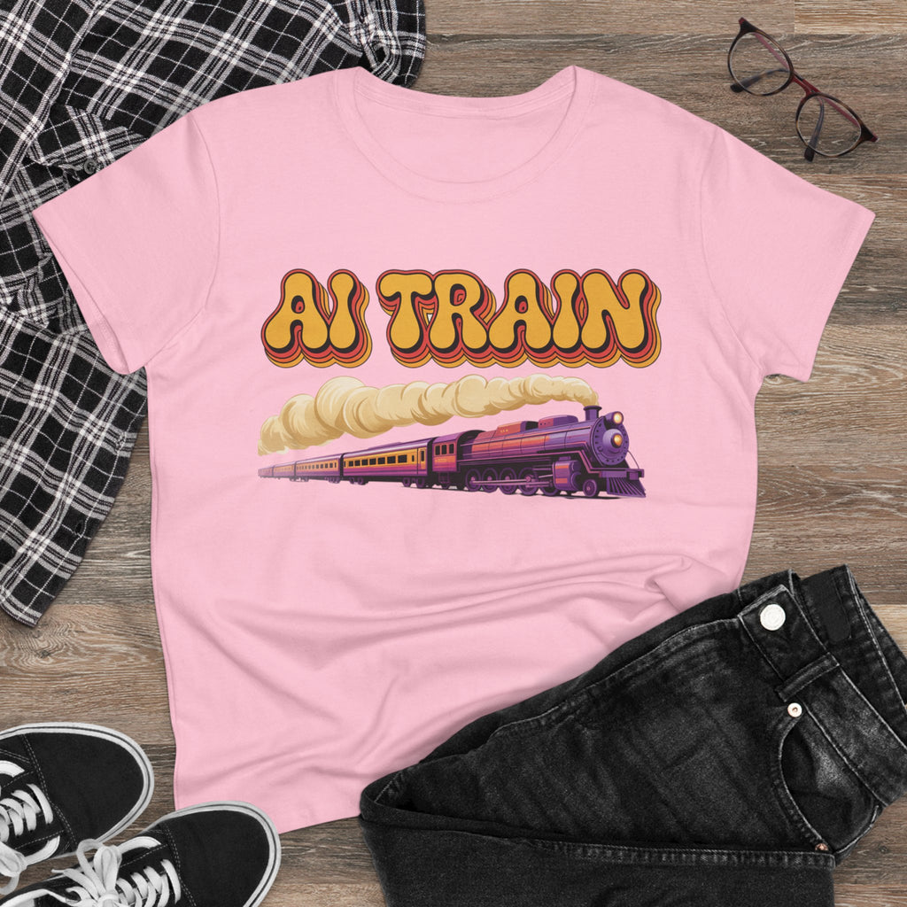 AI TRAIN  "Quantum Rail System" Women's Midweight Cotton Tee