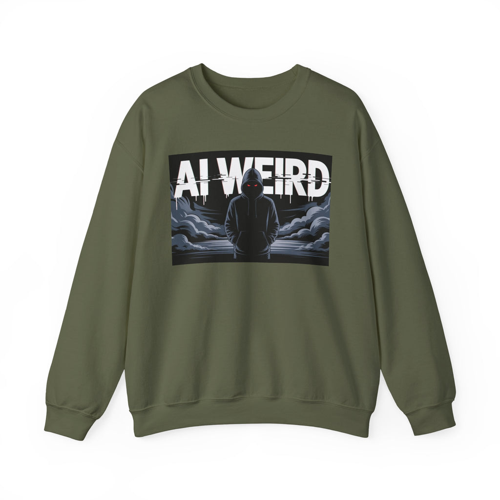 AI WEIRD – “DARK DATA ENTITY” Unisex Heavy Blend™ Crewneck Sweatshirt