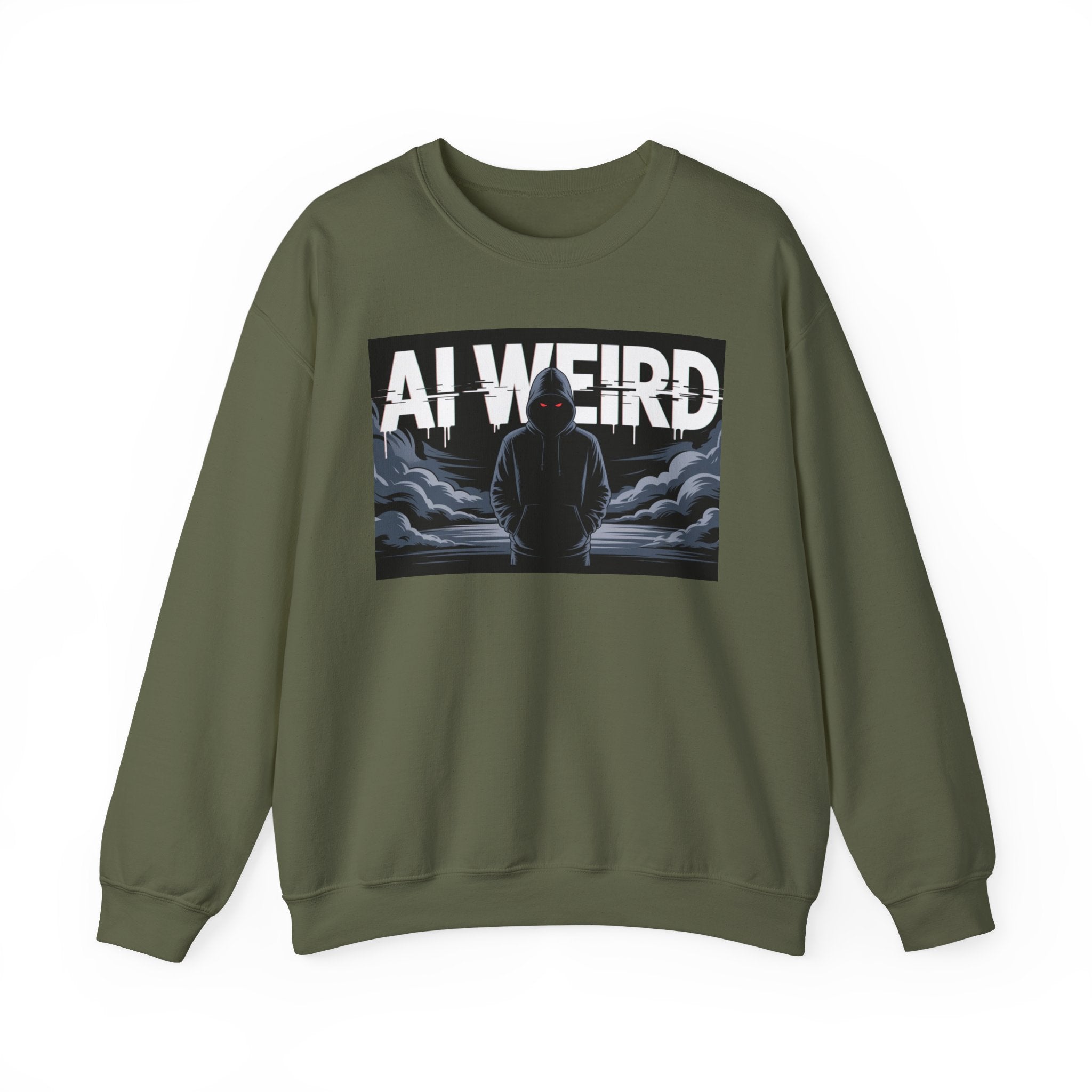 AI WEIRD – “DARK DATA ENTITY” Unisex Heavy Blend™ Crewneck Sweatshirt