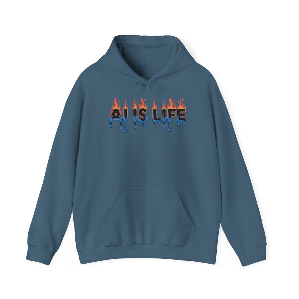 AI IS LIFE   “AI MELTDOWN”  Unisex Heavy Blend™ Hooded Sweatshirt