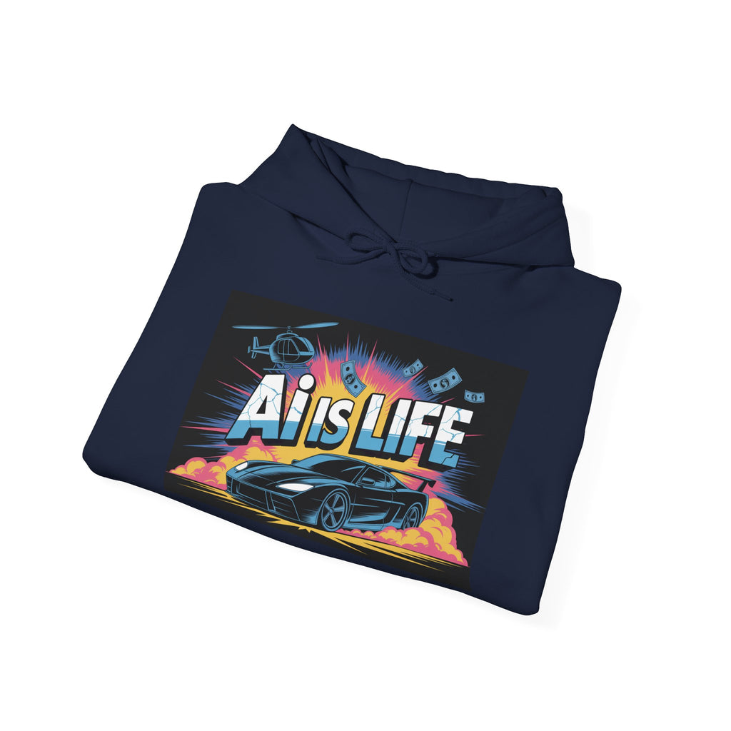 AI is LIFE " Action Mode "  Unisex Heavy Blend™ Hooded Sweatshirt