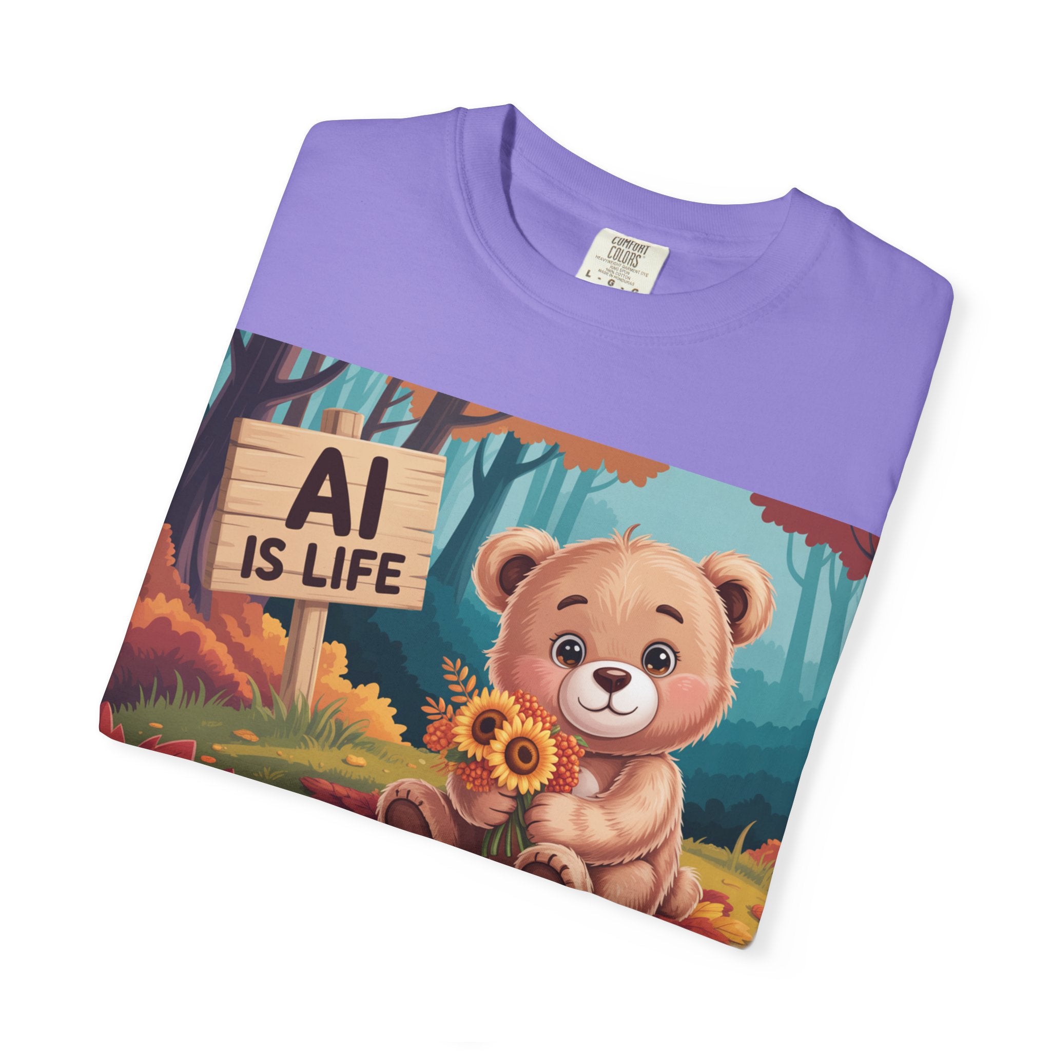 AI IS LIFE  " Cuddle Code "  Unisex Garment-Dyed T-shirt
