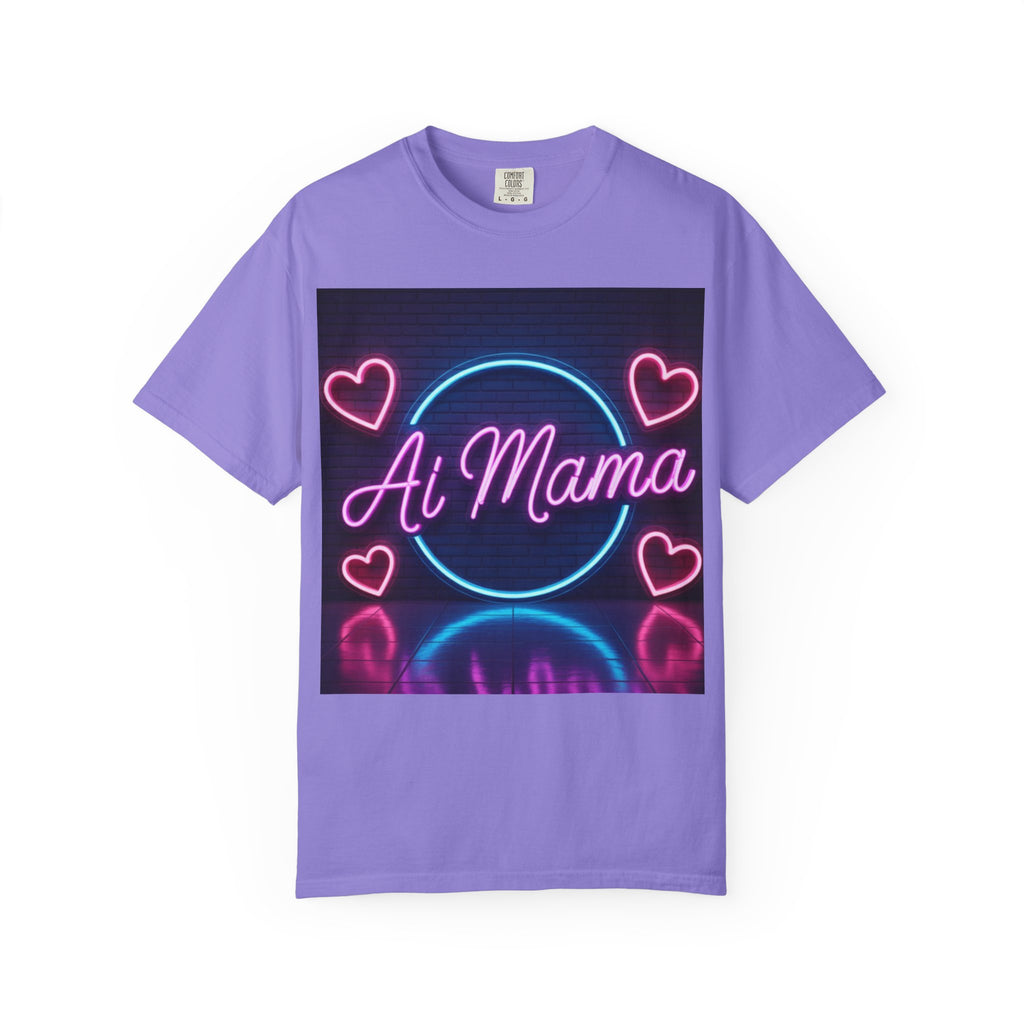 AI MAMA “Electric Love Loop” Unisex Garment-Dyed T-shirt