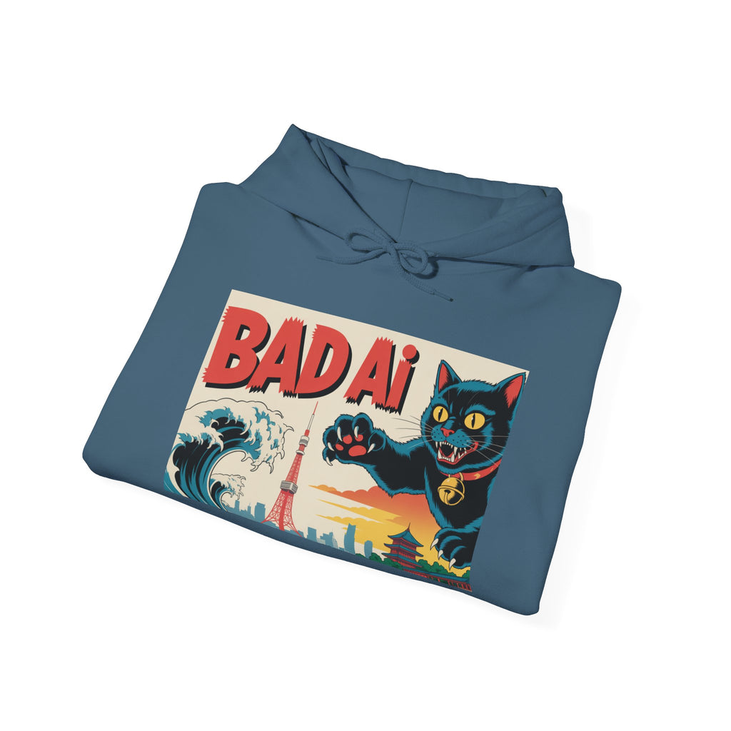 BAD AI " Kaiju Kitty " Unisex Heavy Blend™ Hooded Sweatshirt