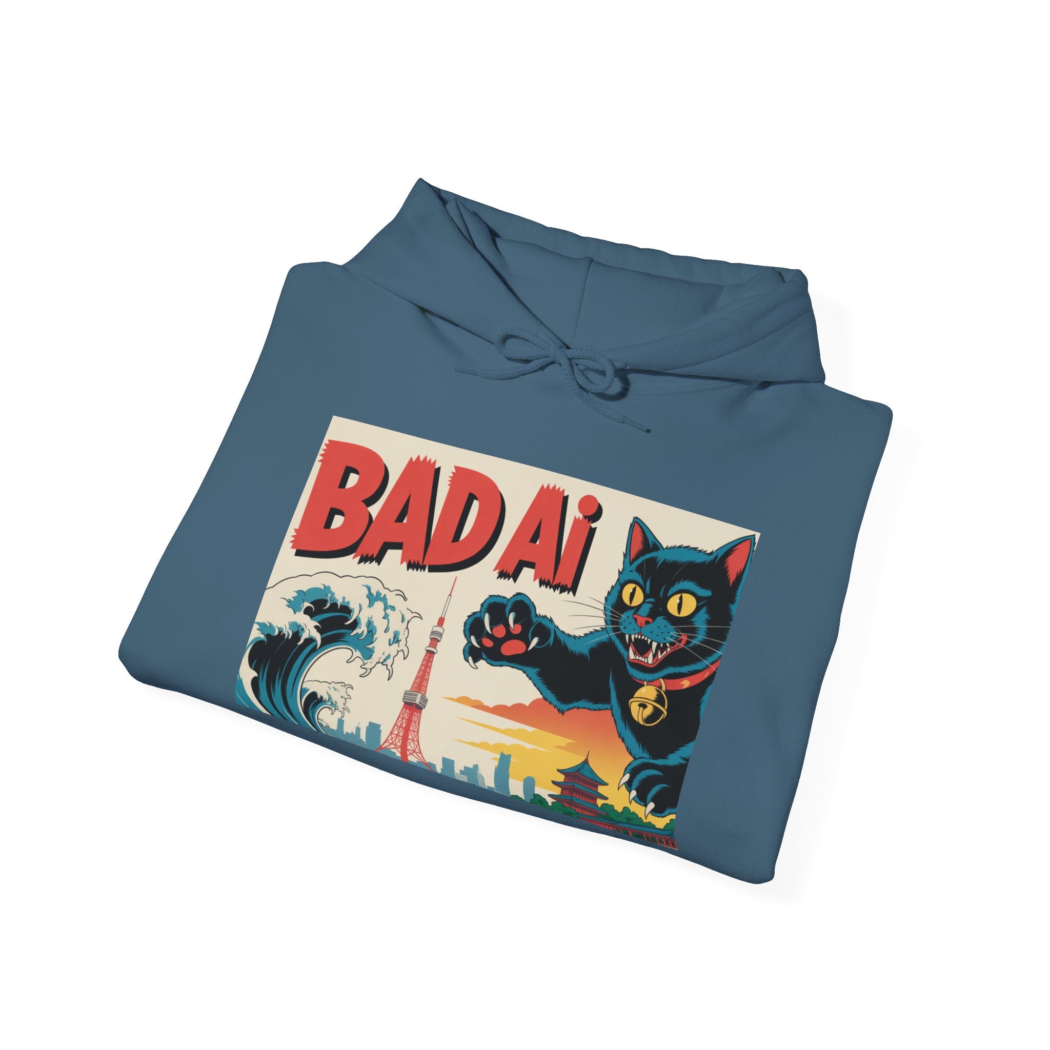 BAD AI " Kaiju Kitty " Unisex Heavy Blend™ Hooded Sweatshirt